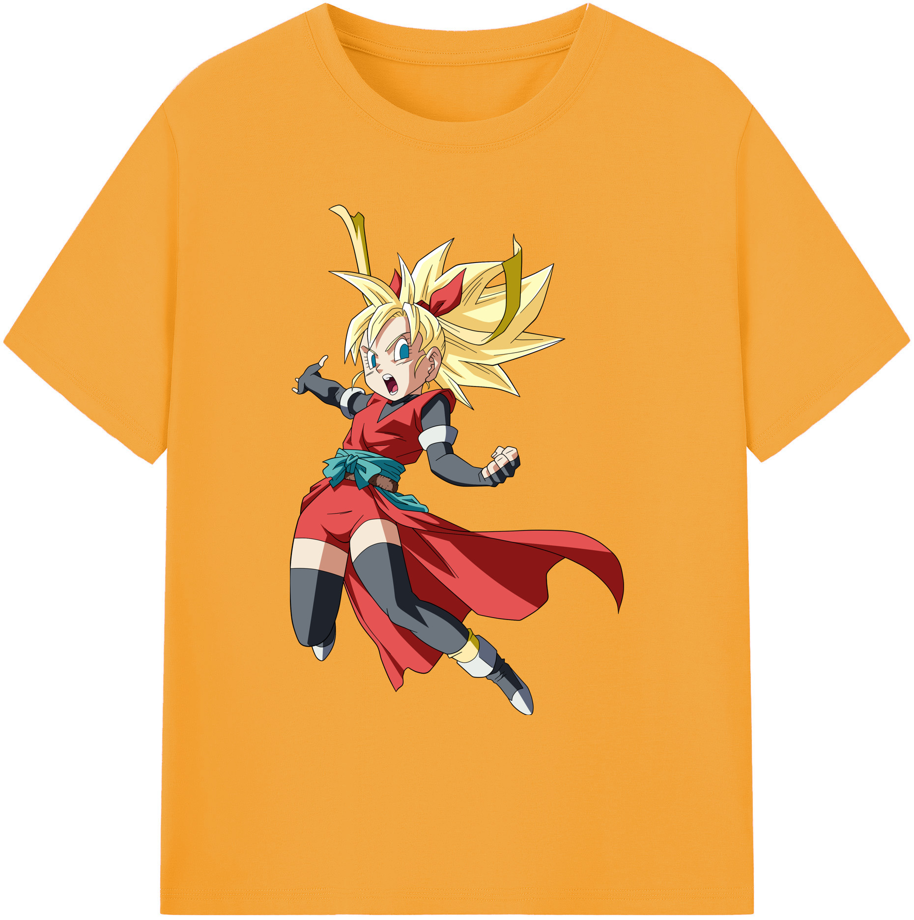 （画像用） ドラゴンボール カリフラ DRAGON BALL Caulifla 綿100％ メンズ半袖Tシャツ｜肌触りやわらか＆通気性