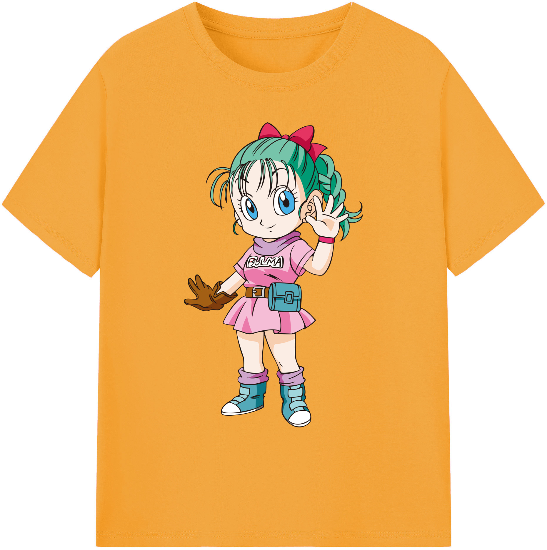 （画像用） ドラゴンボール ブルマ DRAGON BALL Bulma 綿100％ メンズ半袖Tシャツ｜肌触りやわらか＆通気性