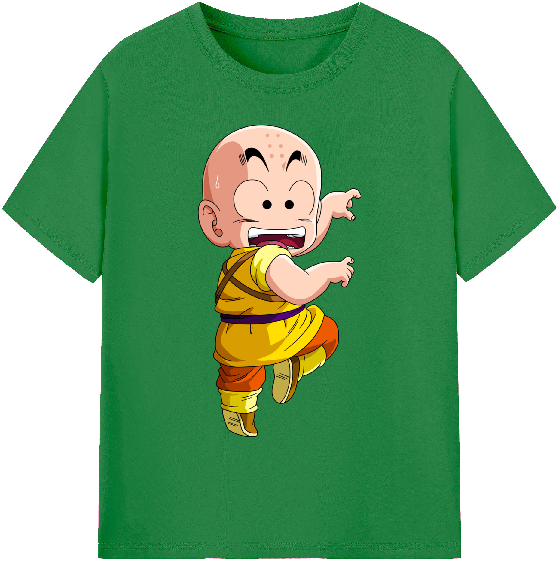 （画像用） ドラゴンボール クリリン DRAGON BALL krillin 綿100％ メンズ半袖Tシャツ｜肌触りやわらか＆通気性
