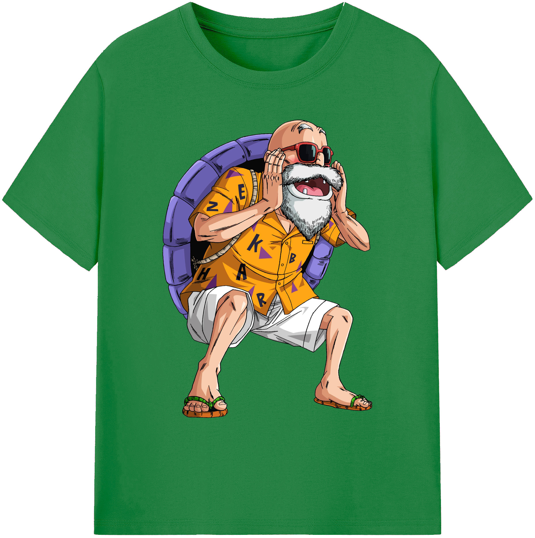 （画像用） ドラゴンボール 亀仙人（かめせんにん） DRAGON BALL Master Roshi Kame Sennin 綿100％ メンズ半袖Tシャツ｜肌触りやわらか＆通気性