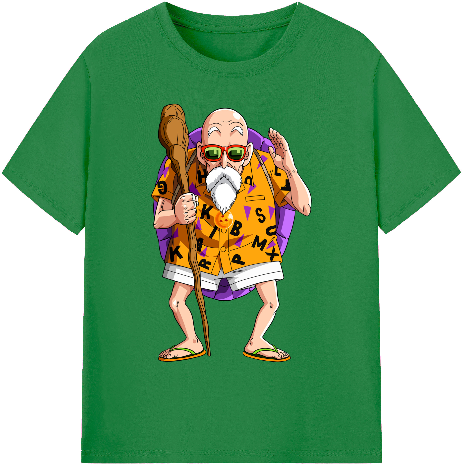 （画像用） ドラゴンボール 亀仙人（かめせんにん） DRAGON BALL Master Roshi Kame Sennin 綿100％ メンズ半袖Tシャツ｜肌触りやわらか＆通気性