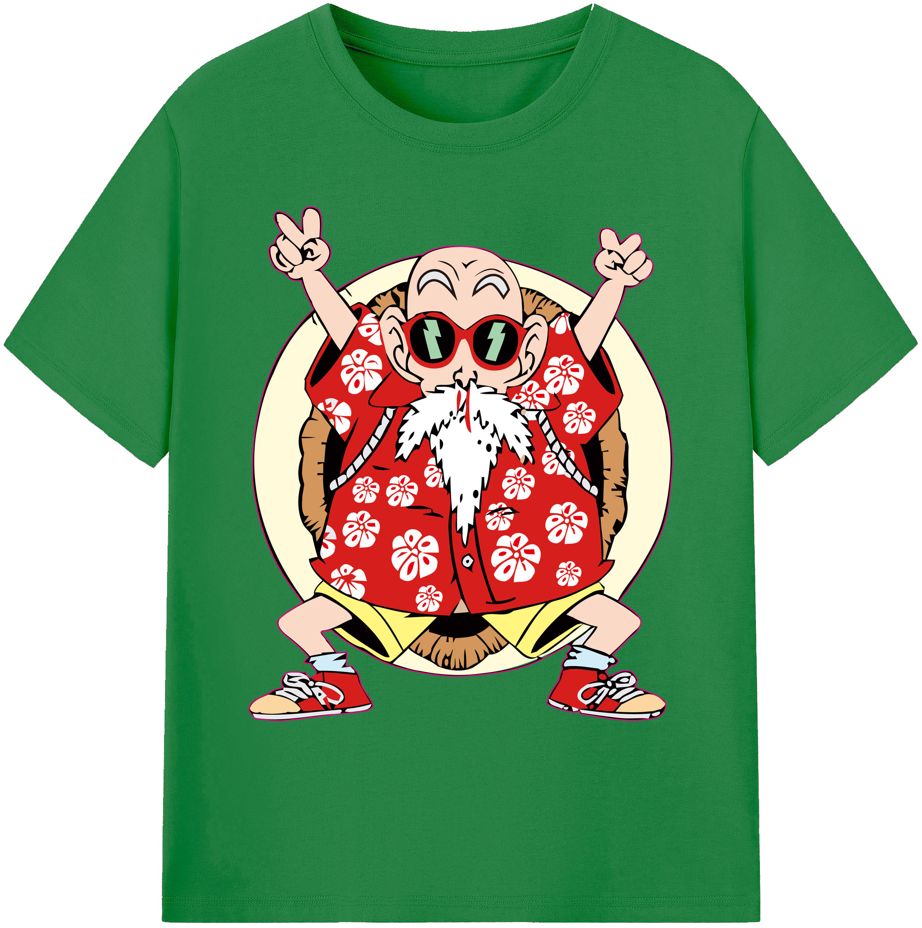 （画像用） ドラゴンボール 亀仙人（かめせんにん） DRAGON BALL Master Roshi Kame Sennin 綿100％ メンズ半袖Tシャツ｜肌触りやわらか＆通気性