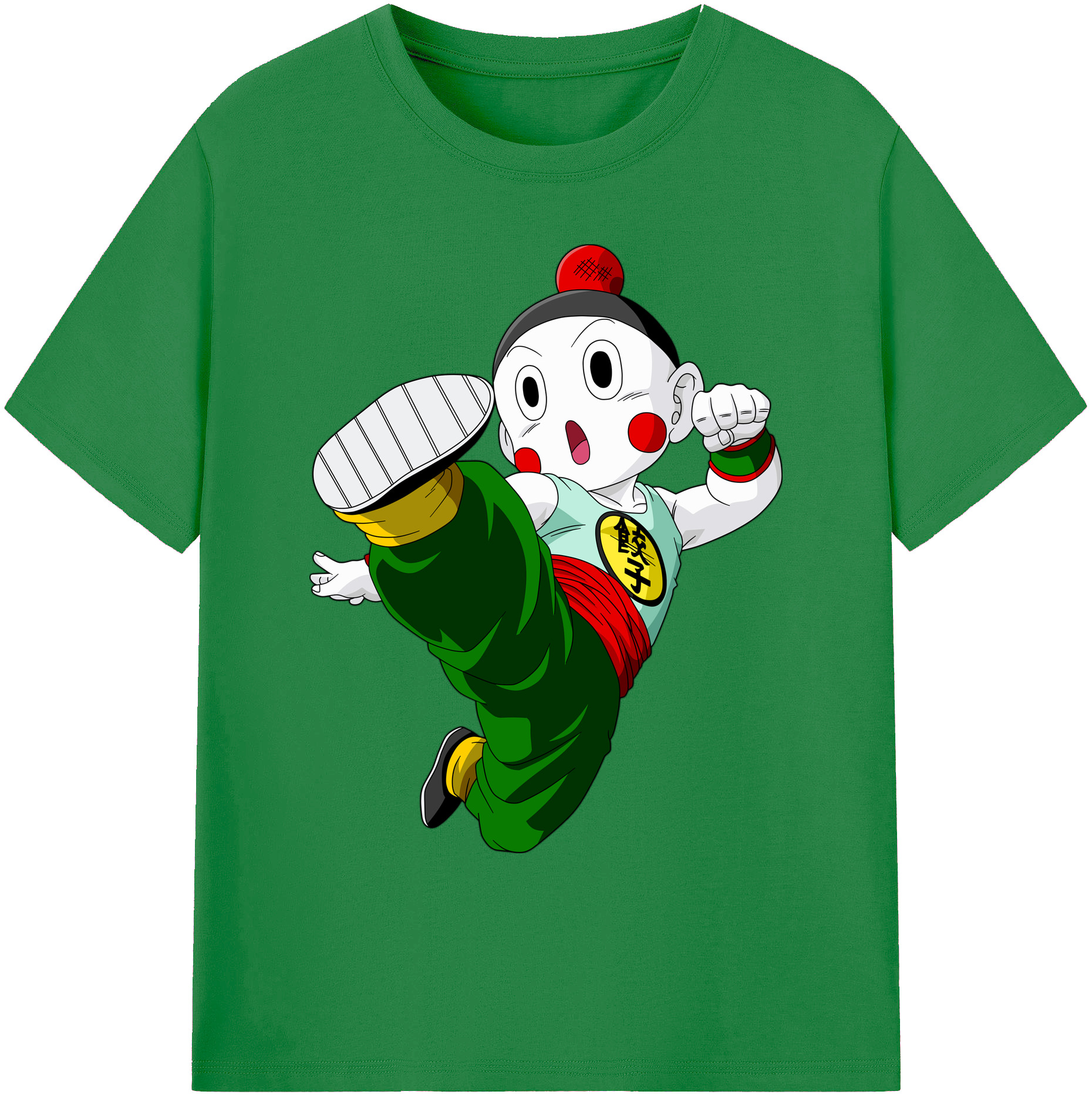 （画像用） ドラゴンボール 餃子（チャオズ）DRAGON BALL Chaoz 綿100％ メンズ半袖Tシャツ｜肌触りやわらか＆通気性