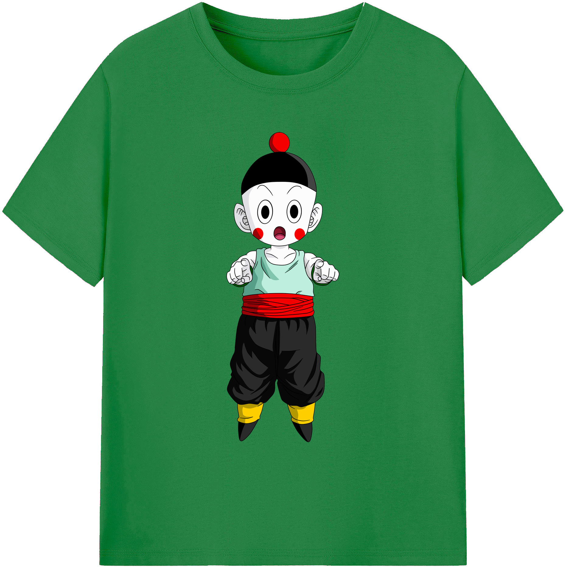 （画像用） ドラゴンボール 餃子（チャオズ）DRAGON BALL Chaoz 綿100％ メンズ半袖Tシャツ｜肌触りやわらか＆通気性