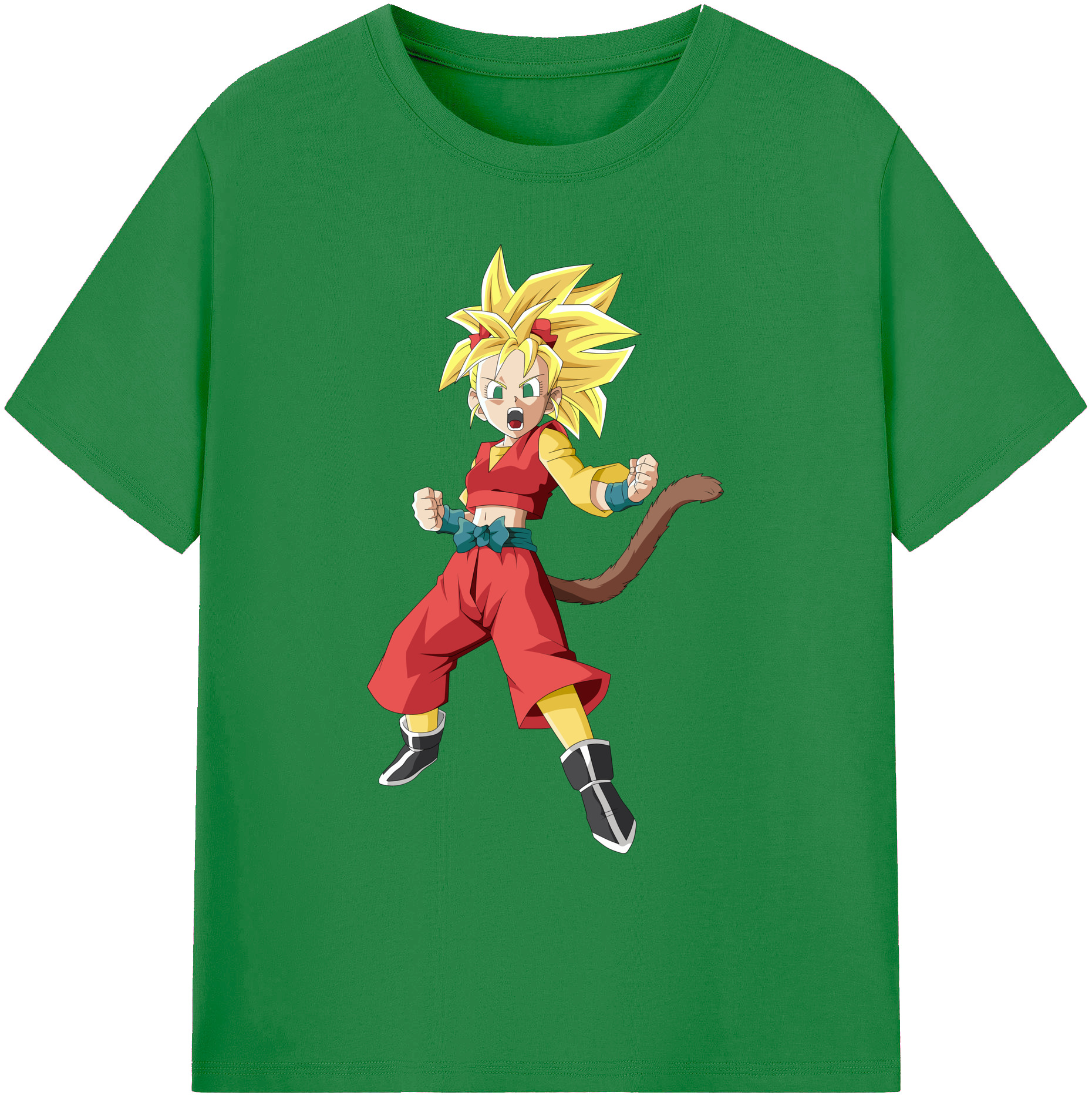 （画像用） ドラゴンボール カリフラ DRAGON BALL Caulifla 綿100％ メンズ半袖Tシャツ｜肌触りやわらか＆通気性