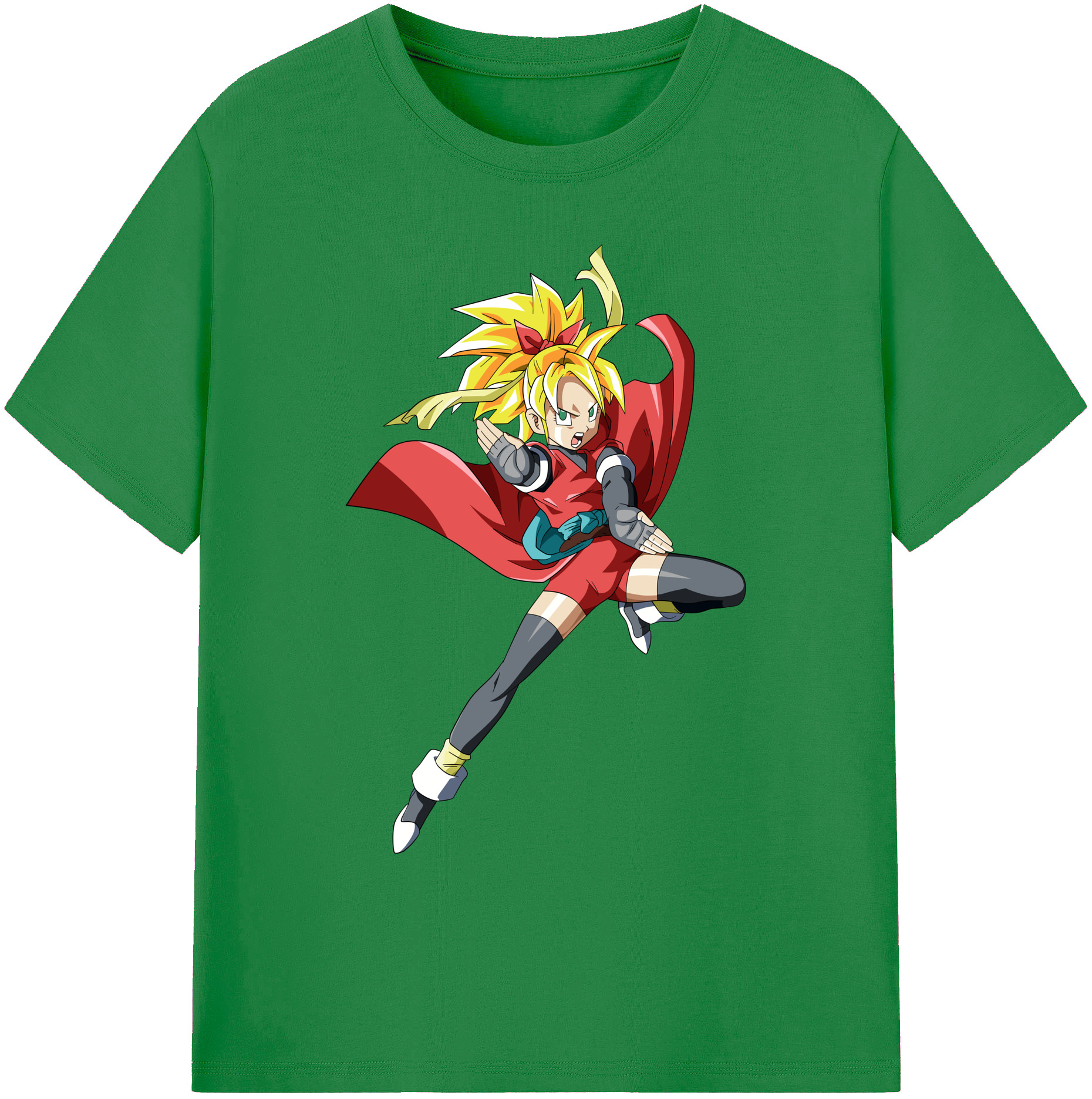 （画像用） ドラゴンボール カリフラ DRAGON BALL Caulifla 綿100％ メンズ半袖Tシャツ｜肌触りやわらか＆通気性