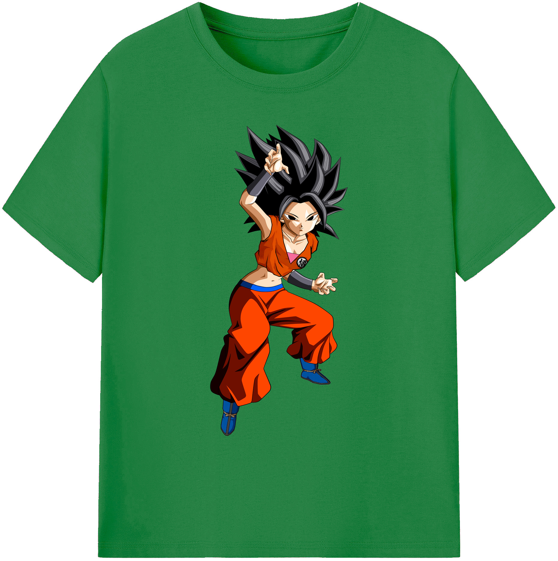 （画像用） ドラゴンボール カリフラ DRAGON BALL Caulifla 綿100％ メンズ半袖Tシャツ｜肌触りやわらか＆通気性