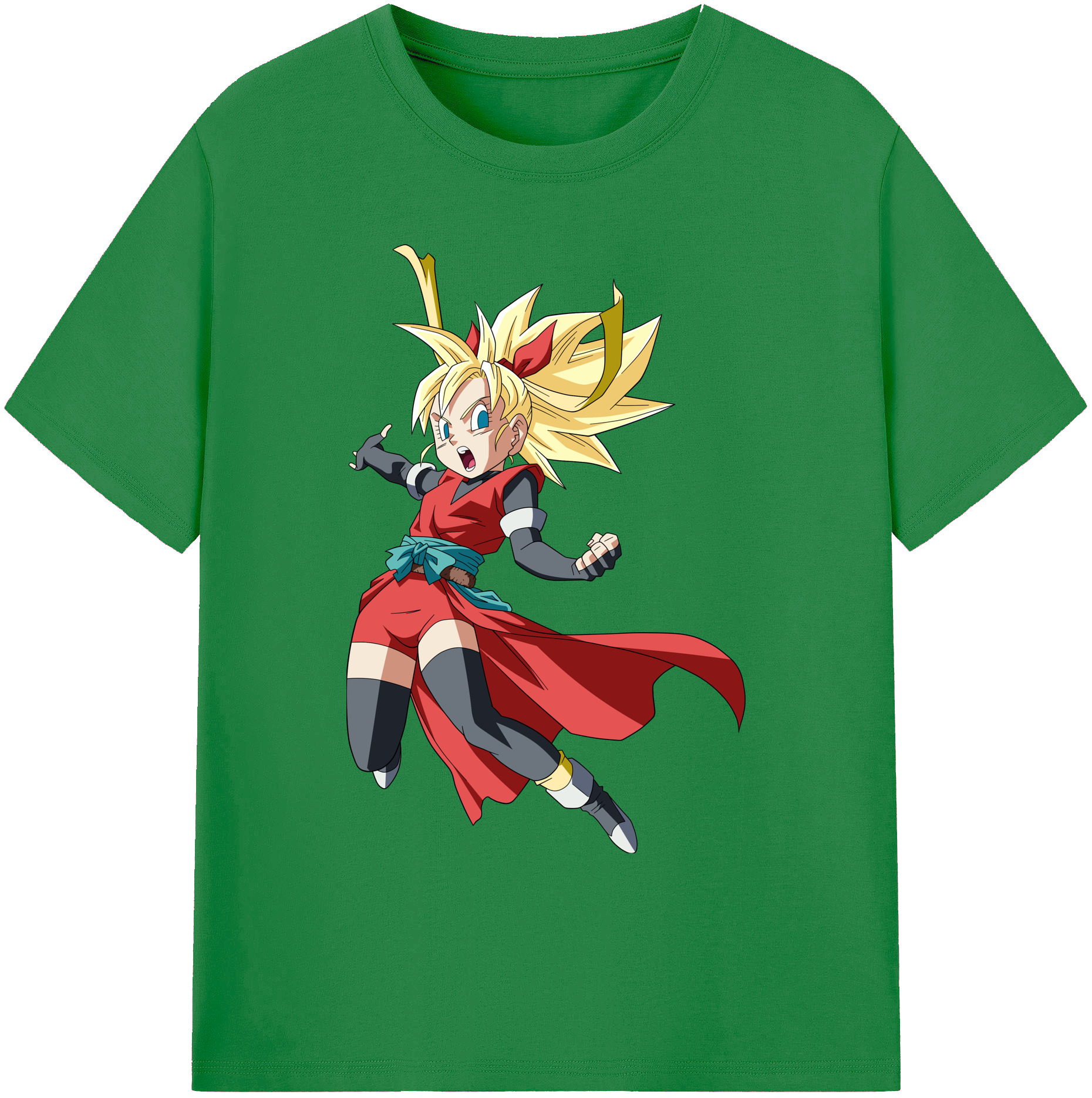 （画像用） ドラゴンボール カリフラ DRAGON BALL Caulifla 綿100％ メンズ半袖Tシャツ｜肌触りやわらか＆通気性