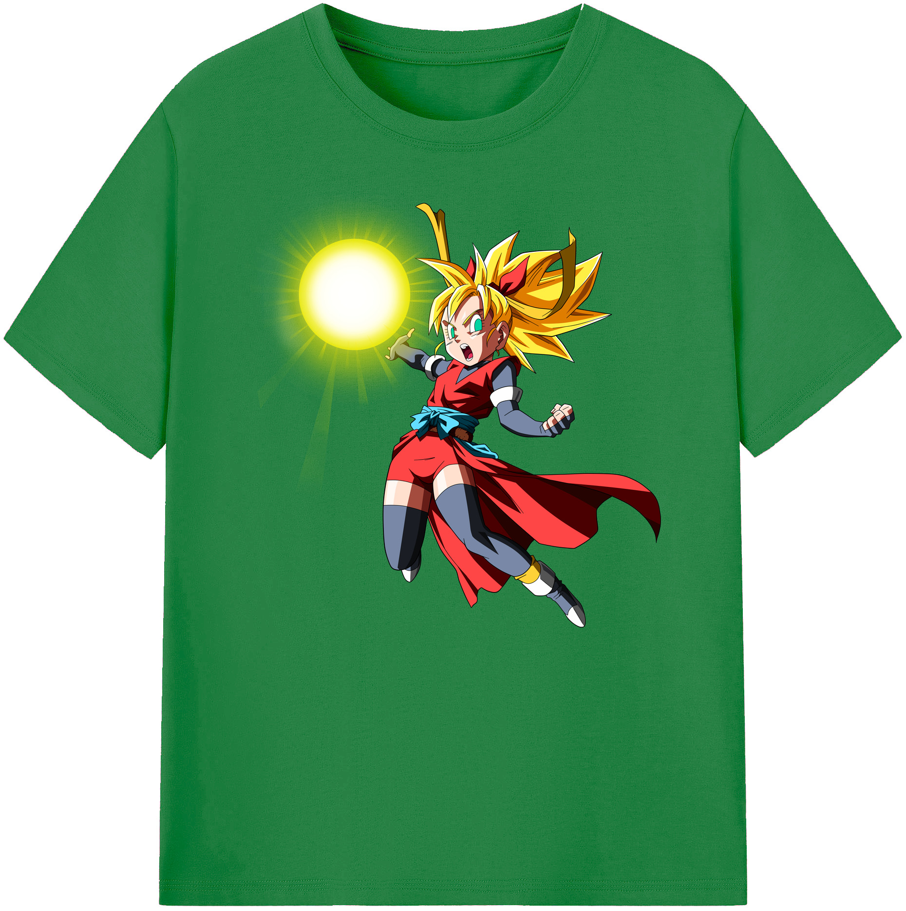 （画像用） ドラゴンボール カリフラ DRAGON BALL Caulifla 綿100％ メンズ半袖Tシャツ｜肌触りやわらか＆通気性