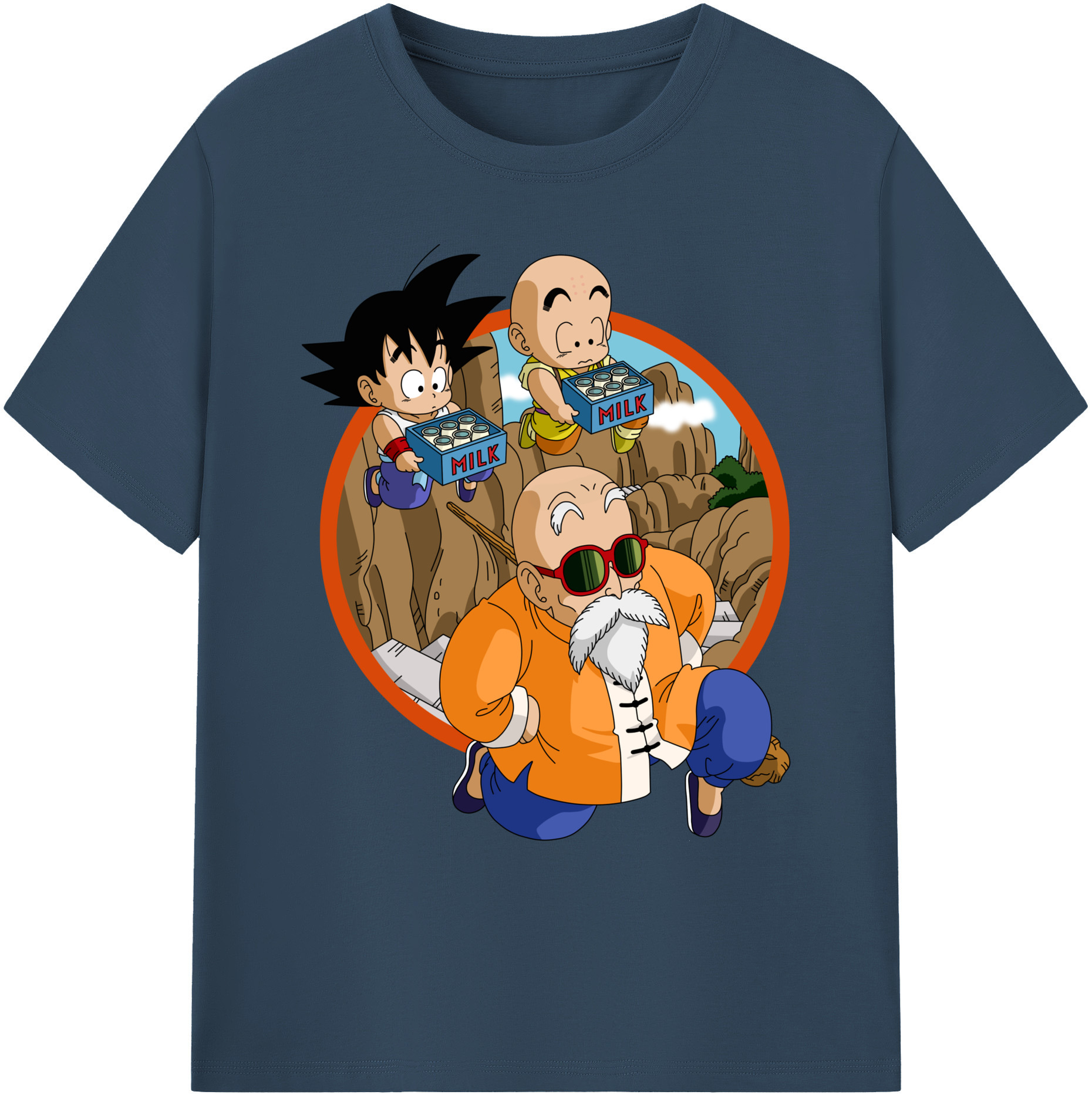（画像用） ドラゴンボール 亀仙人（かめせんにん） DRAGON BALL Master Roshi Kame Sennin 綿100％ メンズ半袖Tシャツ｜肌触りやわらか＆通気性