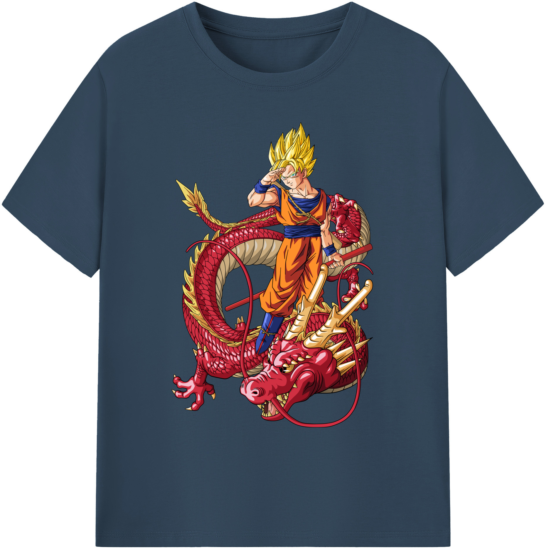 （画像用） ドラゴンボール 孫悟空（そん ごくう）Son Goku カカロット DRAGON BALL Kakarotto 綿100％ メンズ半袖Tシャツ｜肌触りやわらか＆通気性
