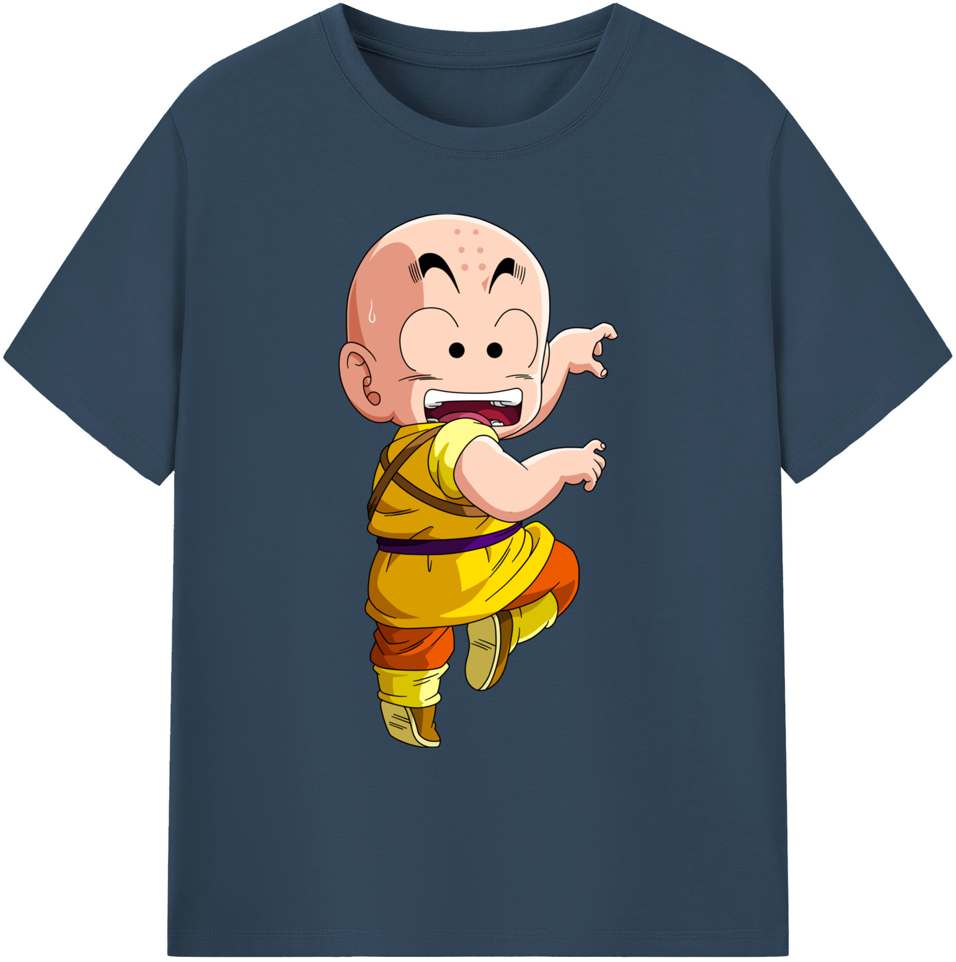 （画像用） ドラゴンボール クリリン DRAGON BALL krillin 綿100％ メンズ半袖Tシャツ｜肌触りやわらか＆通気性