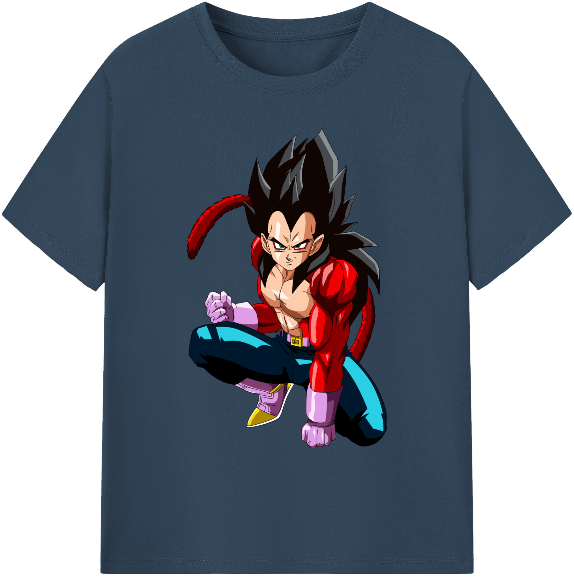 （画像用） ドラゴンボール ベジータ四世（Bejīta Yonsei）DRAGON BALL Vegeta IV 綿100％ メンズ半袖Tシャツ｜肌触りやわらか＆通気性