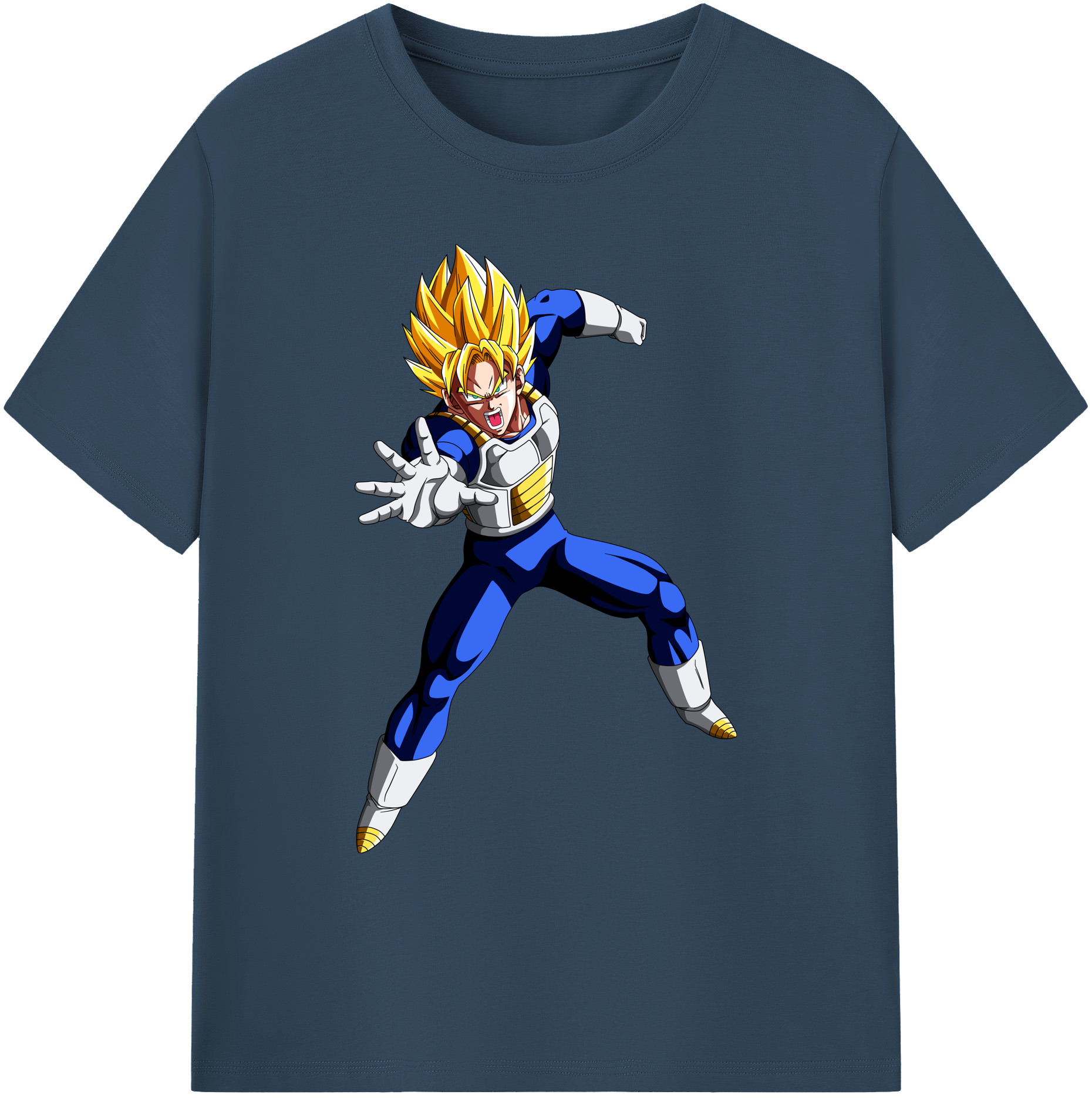 （画像用） ドラゴンボール ベジータ四世（Bejīta Yonsei）DRAGON BALL Vegeta IV 綿100％ メンズ半袖Tシャツ｜肌触りやわらか＆通気性