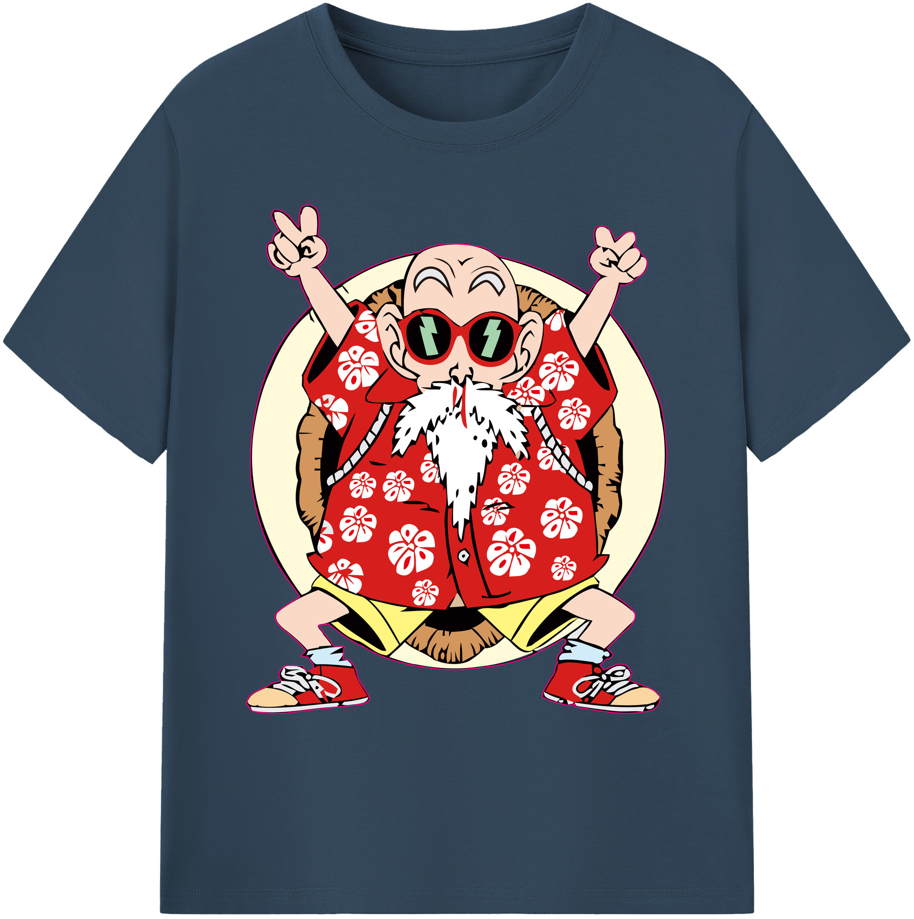 （画像用） ドラゴンボール 亀仙人（かめせんにん） DRAGON BALL Master Roshi Kame Sennin 綿100％ メンズ半袖Tシャツ｜肌触りやわらか＆通気性