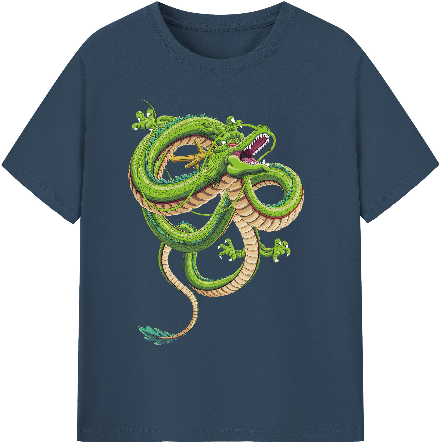 （画像用） ドラゴンボール 神龍 シェンロン DRAGON BALL Shenron 綿100％ メンズ半袖Tシャツ｜肌触りやわらか＆通気性