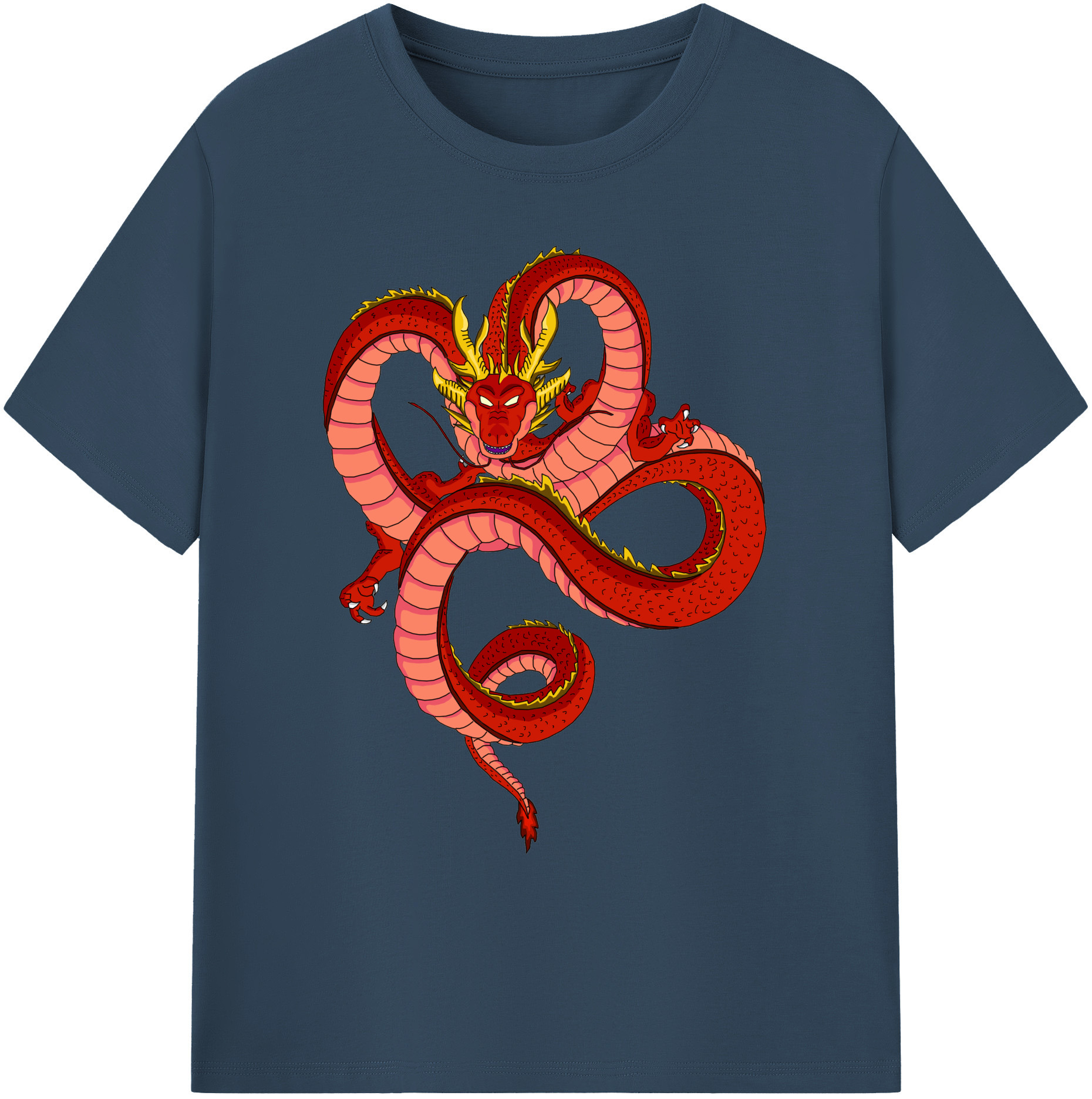 （画像用） ドラゴンボール 神龍 シェンロン DRAGON BALL Shenron 綿100％ メンズ半袖Tシャツ｜肌触りやわらか＆通気性
