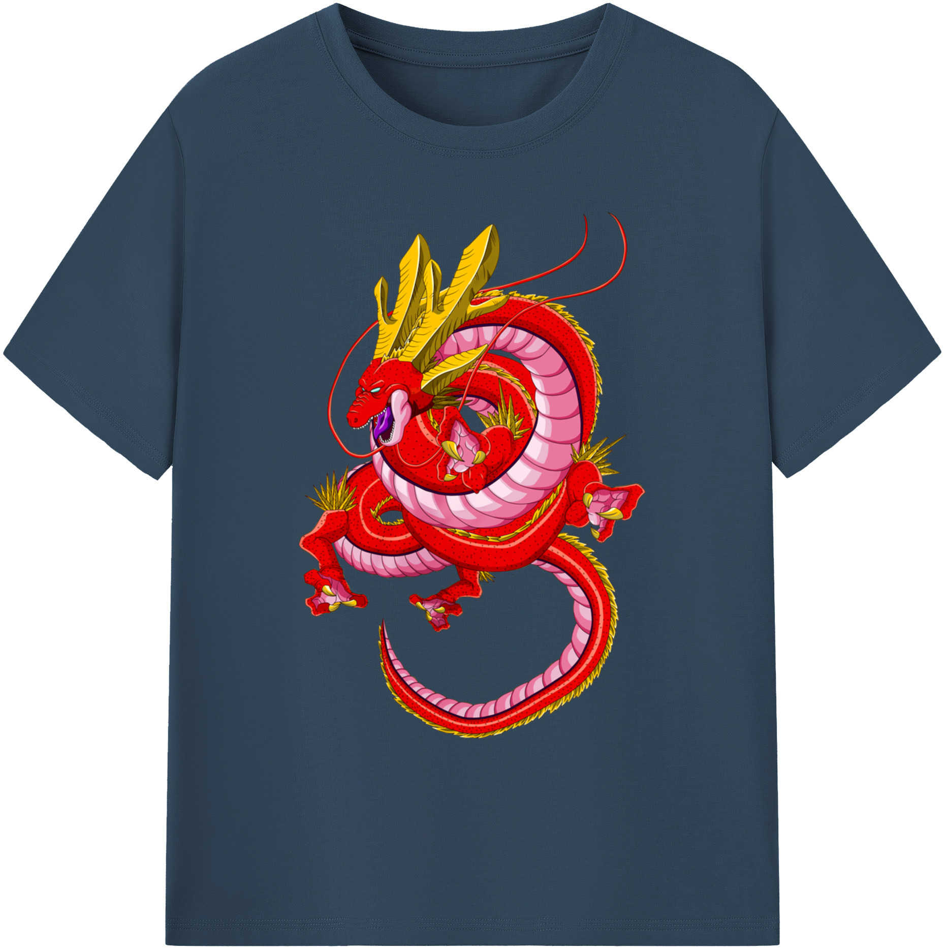 （画像用） ドラゴンボール 神龍 シェンロン DRAGON BALL Shenron 綿100％ メンズ半袖Tシャツ｜肌触りやわらか＆通気性