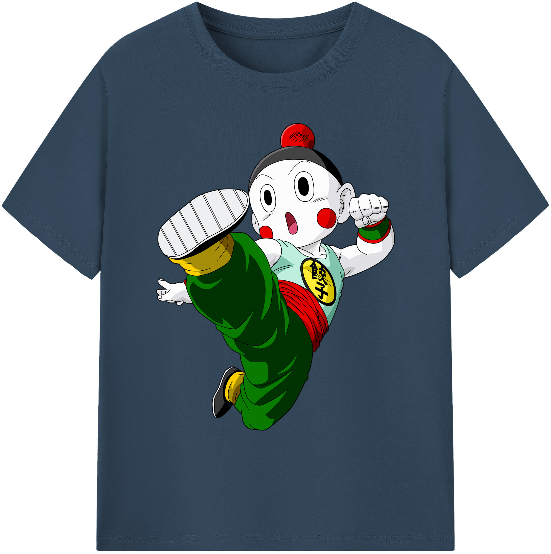 （画像用） ドラゴンボール 餃子（チャオズ）DRAGON BALL Chaoz 綿100％ メンズ半袖Tシャツ｜肌触りやわらか＆通気性