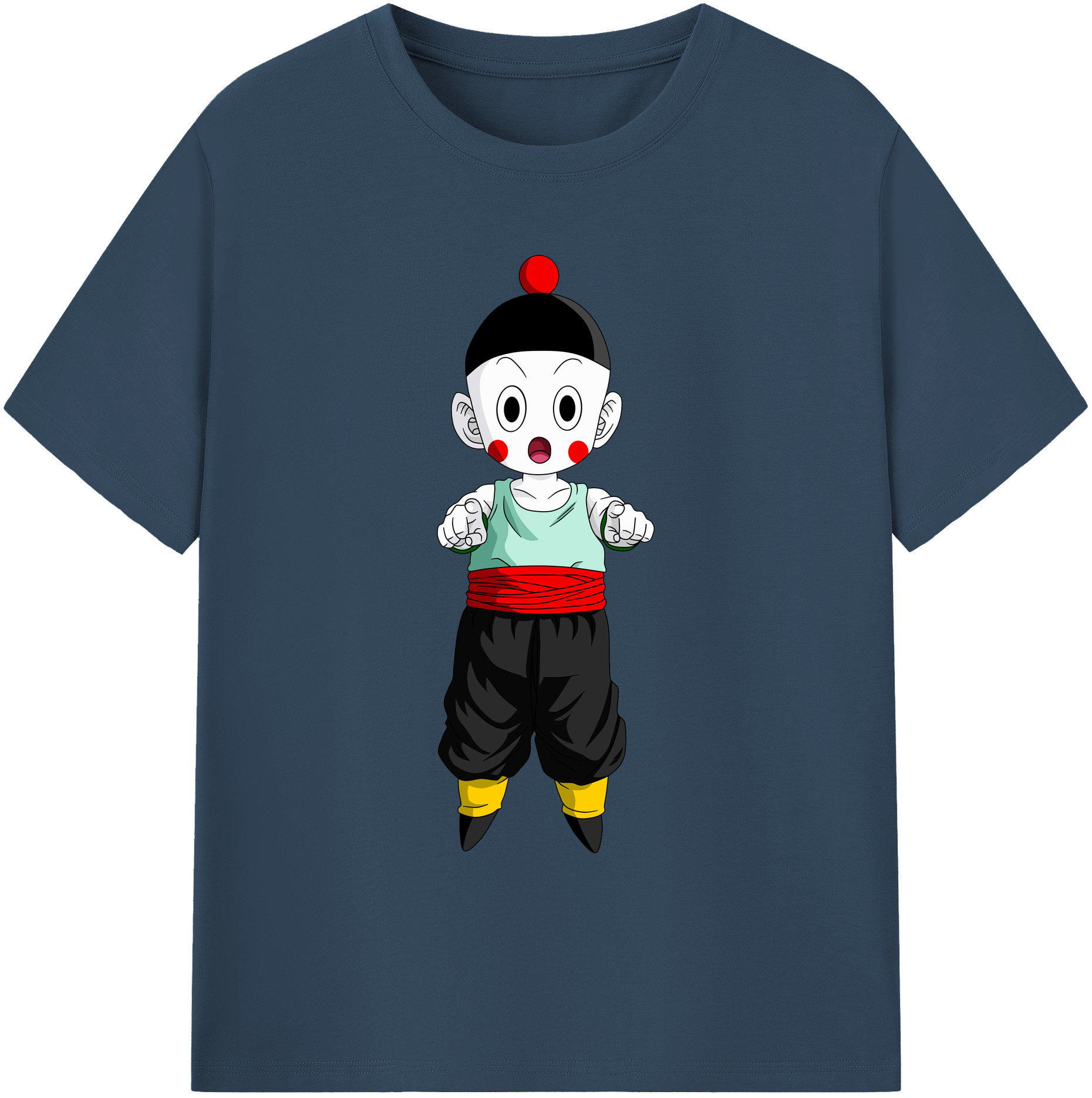 （画像用） ドラゴンボール 餃子（チャオズ）DRAGON BALL Chaoz 綿100％ メンズ半袖Tシャツ｜肌触りやわらか＆通気性