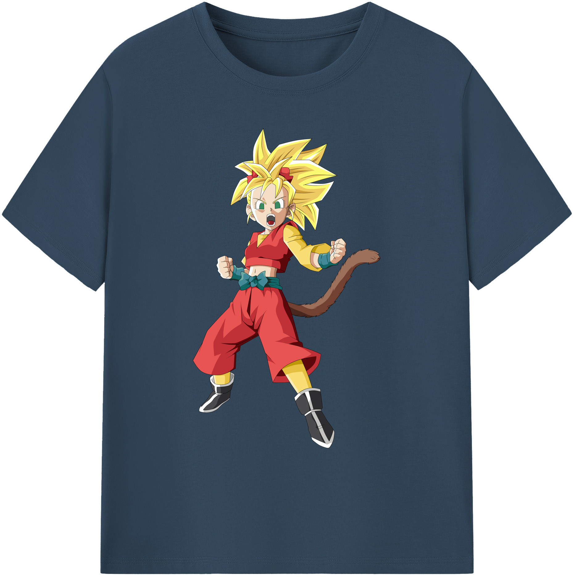 （画像用） ドラゴンボール カリフラ DRAGON BALL Caulifla 綿100％ メンズ半袖Tシャツ｜肌触りやわらか＆通気性