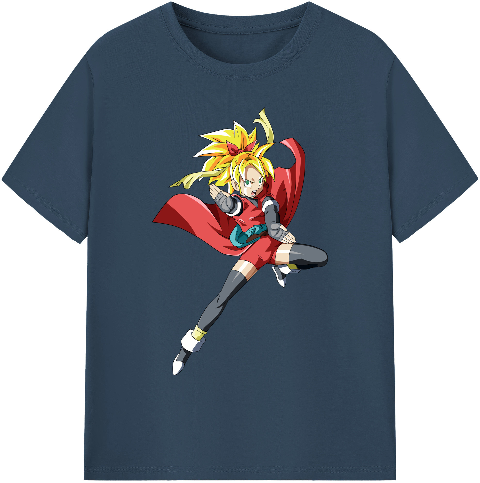 （画像用） ドラゴンボール カリフラ DRAGON BALL Caulifla 綿100％ メンズ半袖Tシャツ｜肌触りやわらか＆通気性