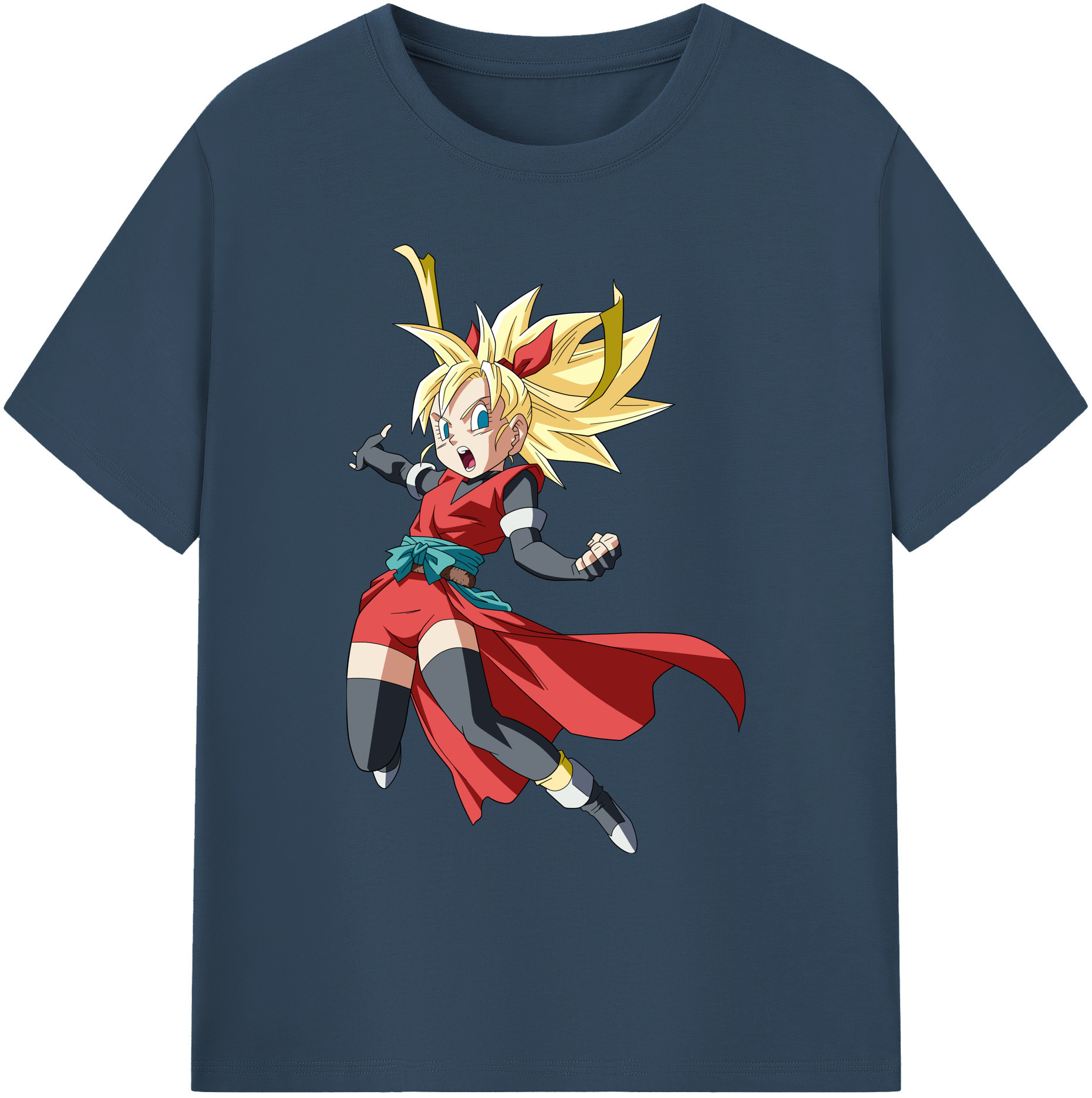 （画像用） ドラゴンボール カリフラ DRAGON BALL Caulifla 綿100％ メンズ半袖Tシャツ｜肌触りやわらか＆通気性