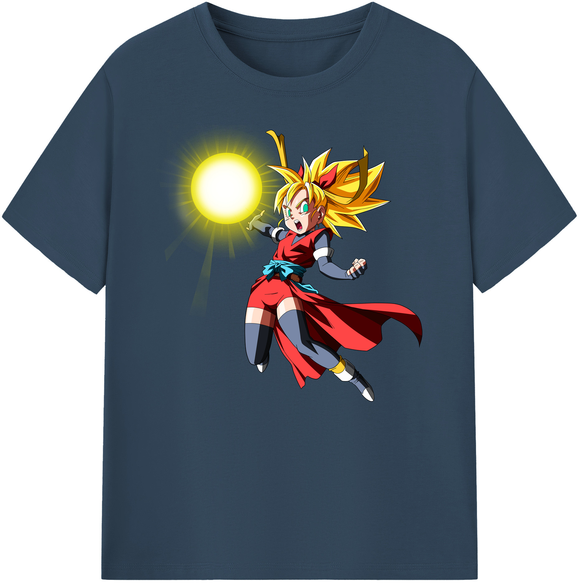 （画像用） ドラゴンボール カリフラ DRAGON BALL Caulifla 綿100％ メンズ半袖Tシャツ｜肌触りやわらか＆通気性