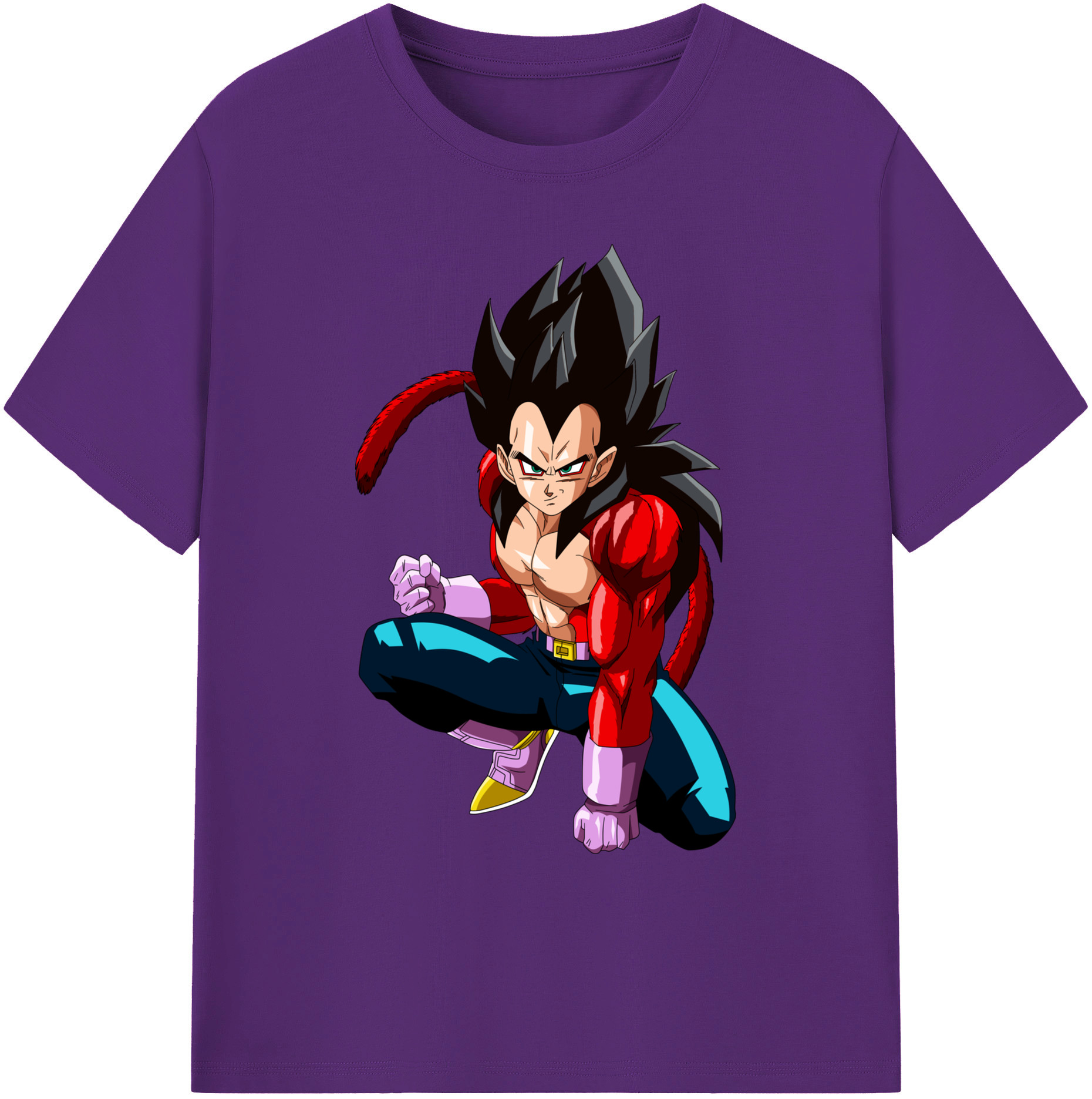 （画像用） ドラゴンボール ベジータ四世（Bejīta Yonsei）DRAGON BALL Vegeta IV 綿100％ メンズ半袖Tシャツ｜肌触りやわらか＆通気性
