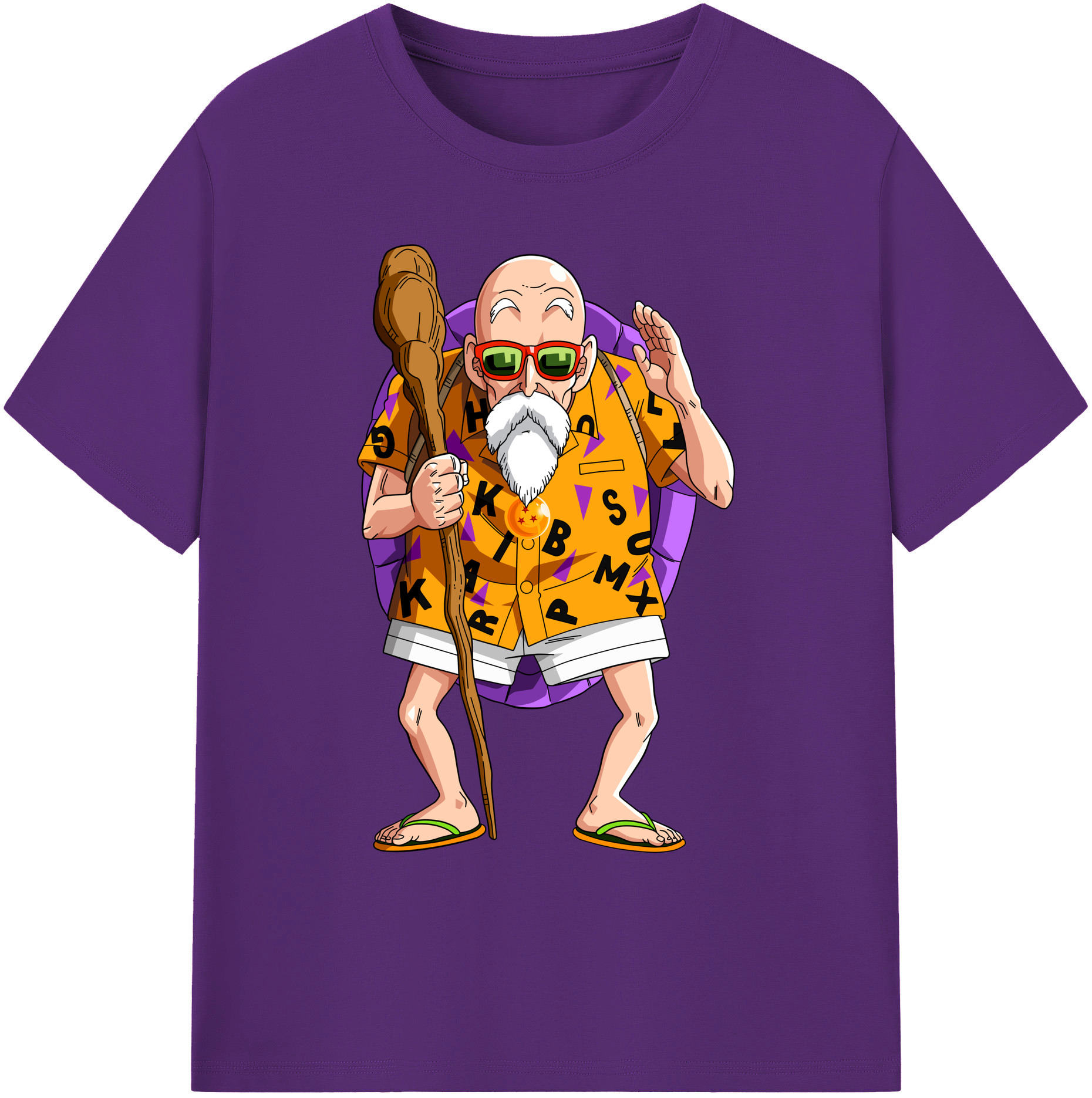 （画像用） ドラゴンボール 亀仙人（かめせんにん） DRAGON BALL Master Roshi Kame Sennin 綿100％ メンズ半袖Tシャツ｜肌触りやわらか＆通気性