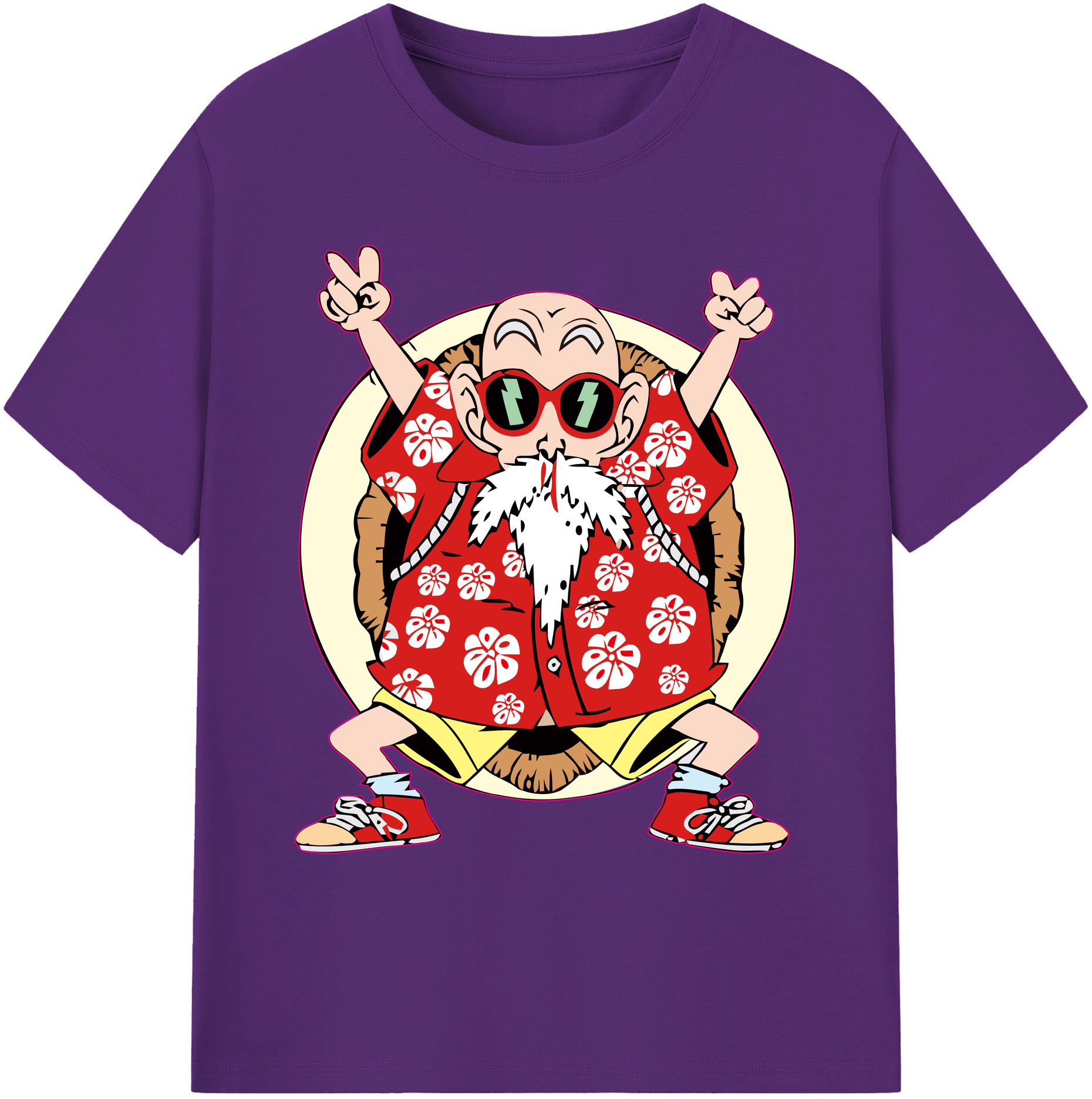 （画像用） ドラゴンボール 亀仙人（かめせんにん） DRAGON BALL Master Roshi Kame Sennin 綿100％ メンズ半袖Tシャツ｜肌触りやわらか＆通気性