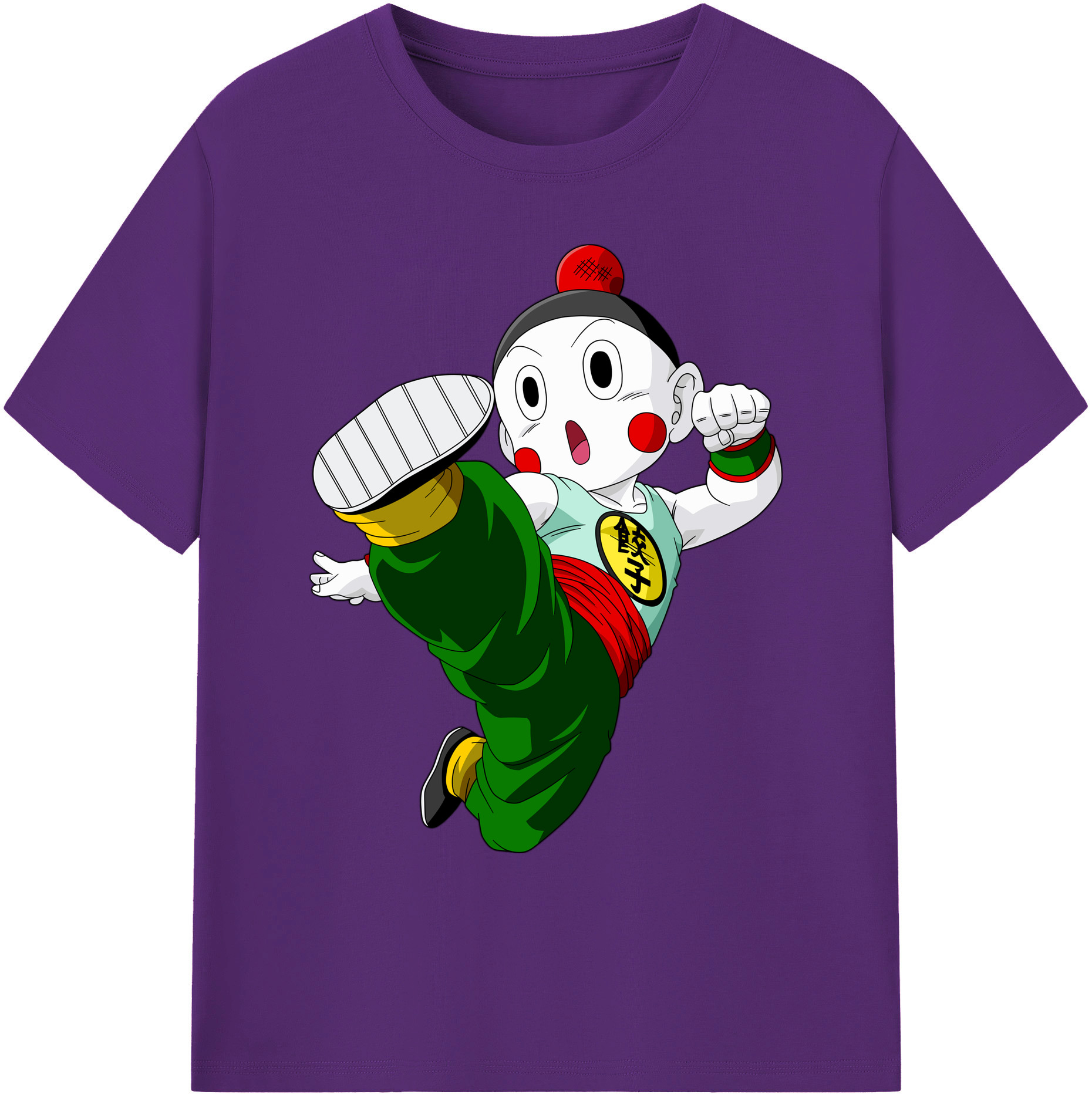 （画像用） ドラゴンボール 餃子（チャオズ）DRAGON BALL Chaoz 綿100％ メンズ半袖Tシャツ｜肌触りやわらか＆通気性