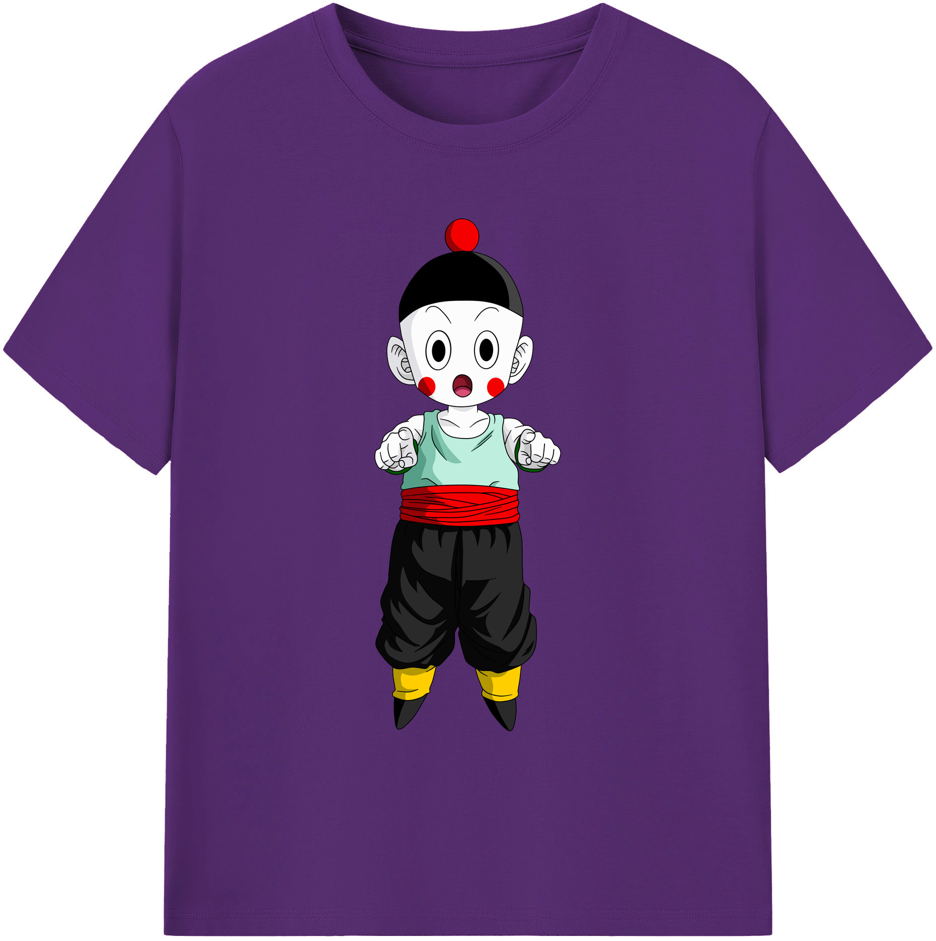 （画像用） ドラゴンボール 餃子（チャオズ）DRAGON BALL Chaoz 綿100％ メンズ半袖Tシャツ｜肌触りやわらか＆通気性