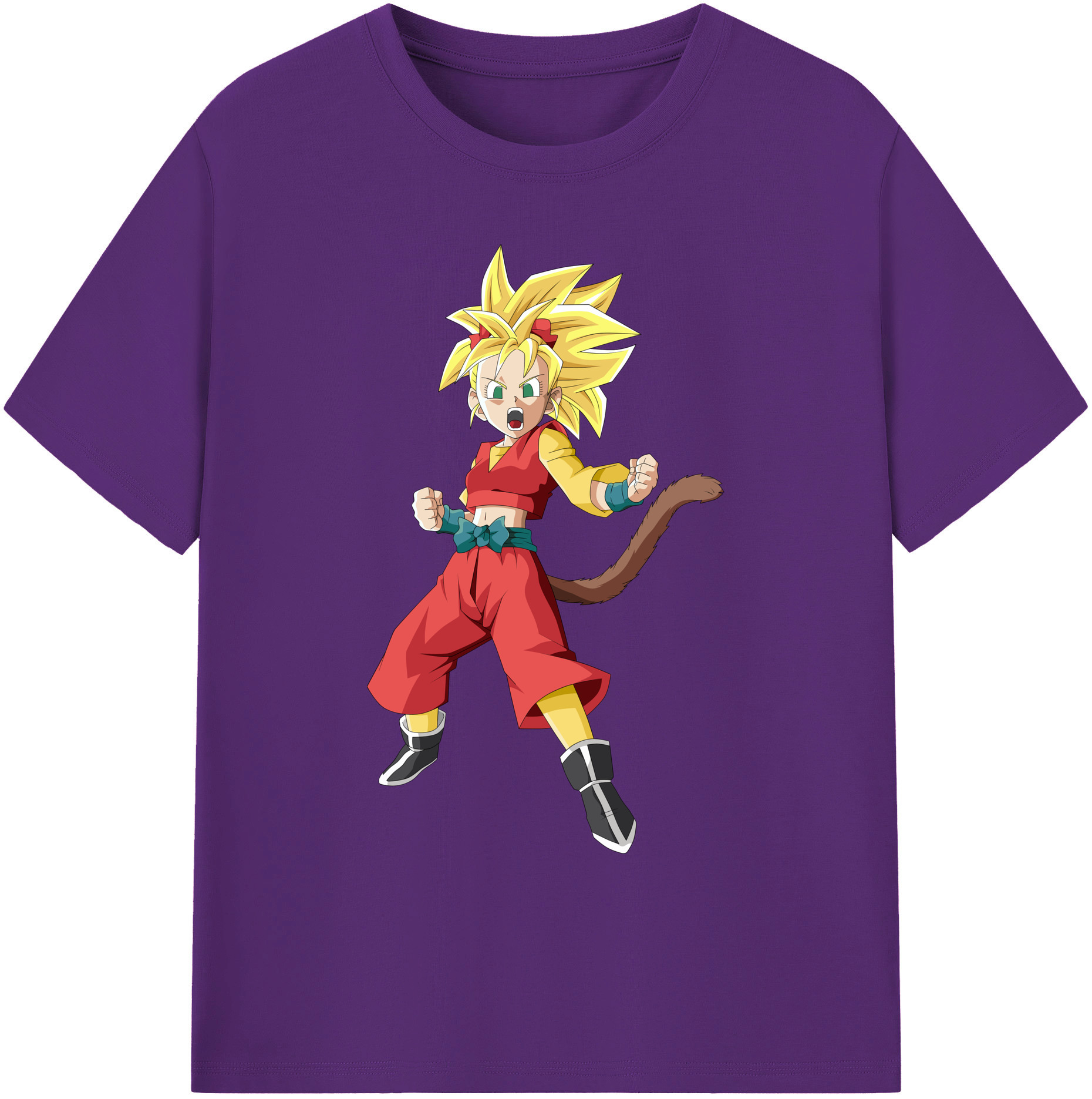 （画像用） ドラゴンボール カリフラ DRAGON BALL Caulifla 綿100％ メンズ半袖Tシャツ｜肌触りやわらか＆通気性