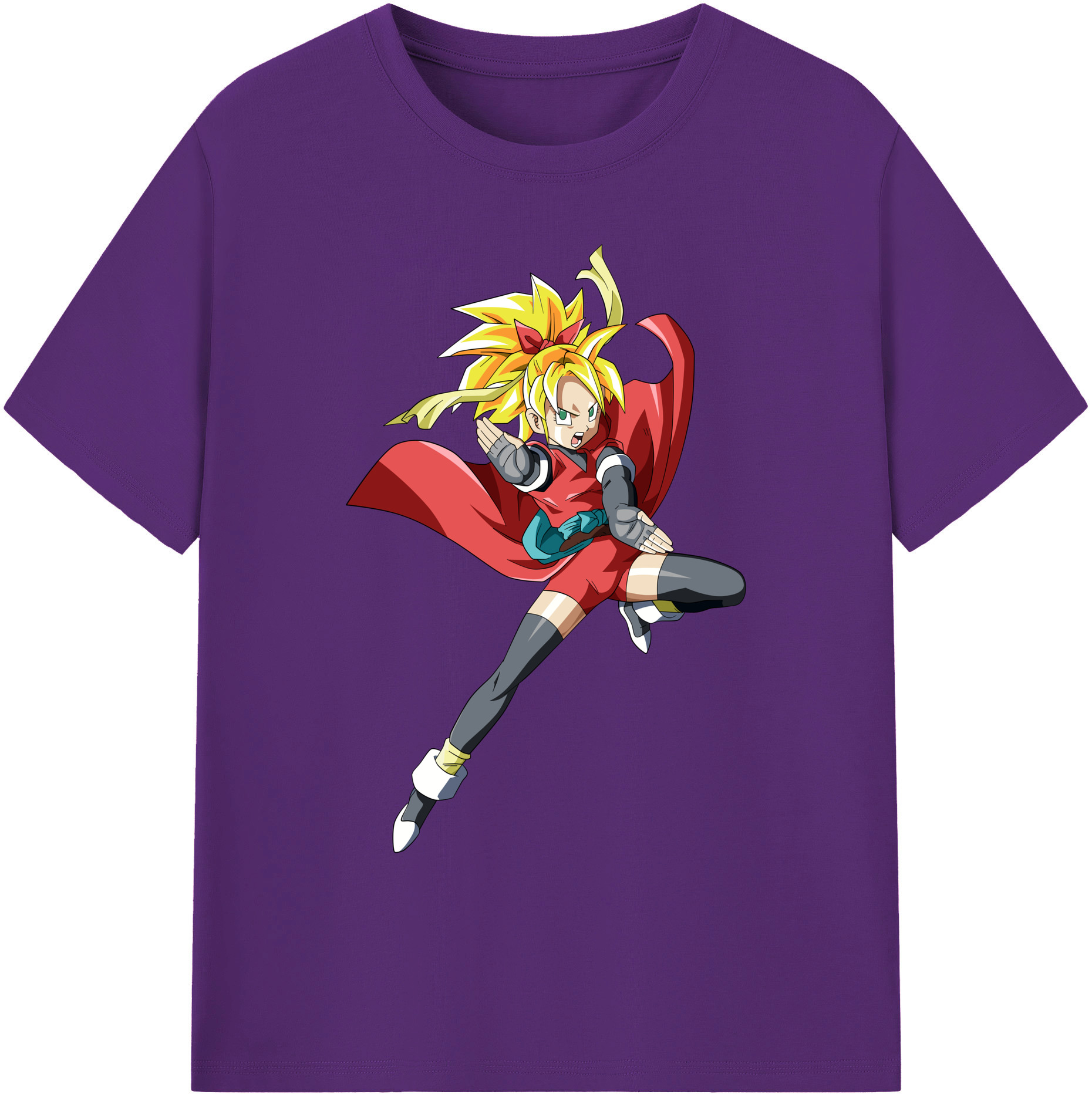 （画像用） ドラゴンボール カリフラ DRAGON BALL Caulifla 綿100％ メンズ半袖Tシャツ｜肌触りやわらか＆通気性