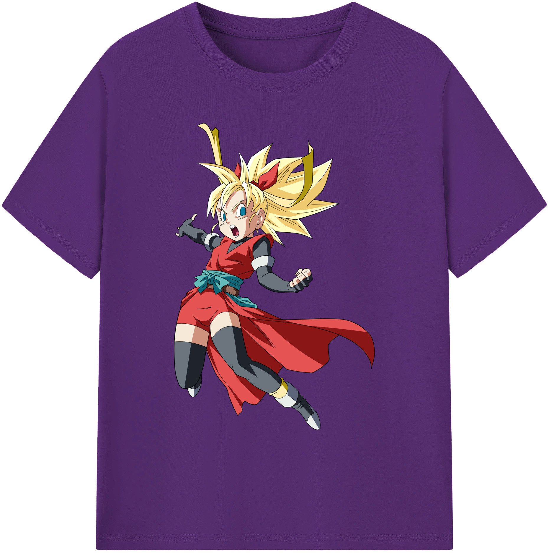 （画像用） ドラゴンボール カリフラ DRAGON BALL Caulifla 綿100％ メンズ半袖Tシャツ｜肌触りやわらか＆通気性