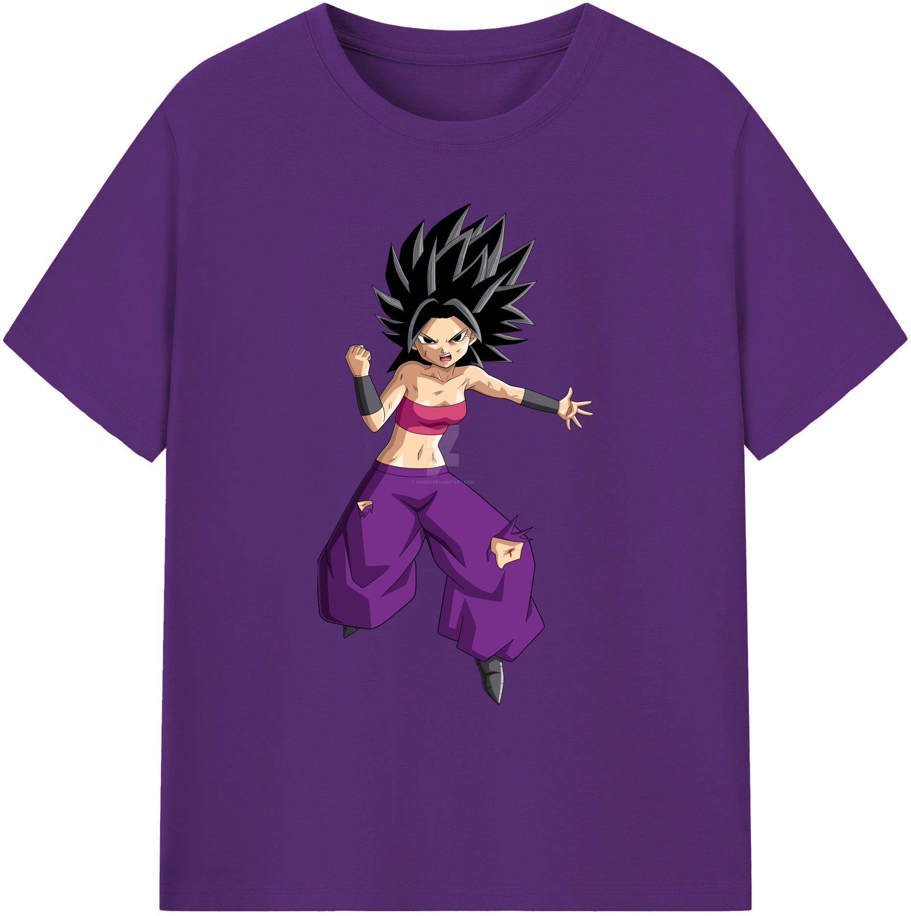 （画像用） ドラゴンボール カリフラ DRAGON BALL Caulifla 綿100％ メンズ半袖Tシャツ｜肌触りやわらか＆通気性