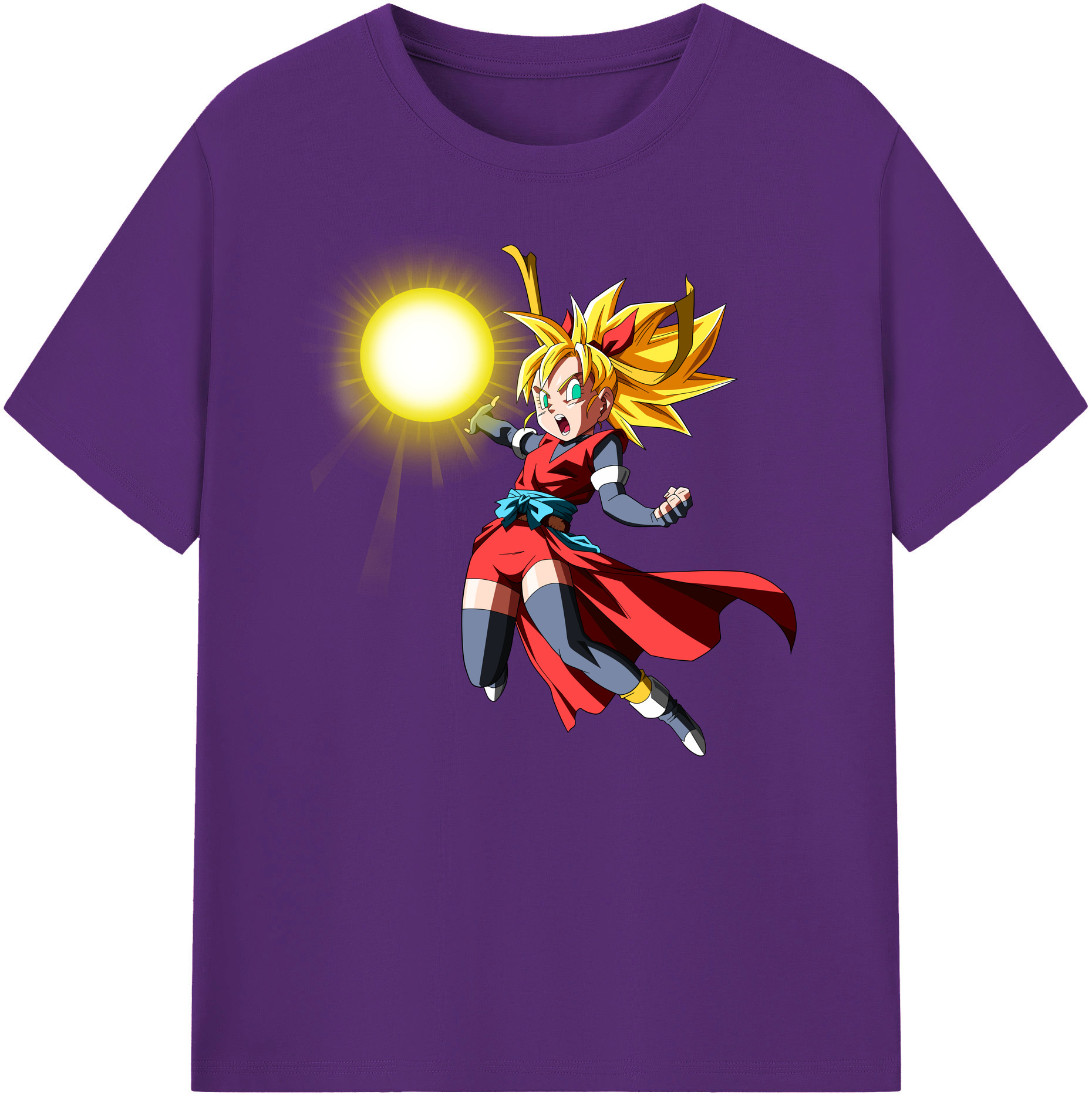 （画像用） ドラゴンボール カリフラ DRAGON BALL Caulifla 綿100％ メンズ半袖Tシャツ｜肌触りやわらか＆通気性