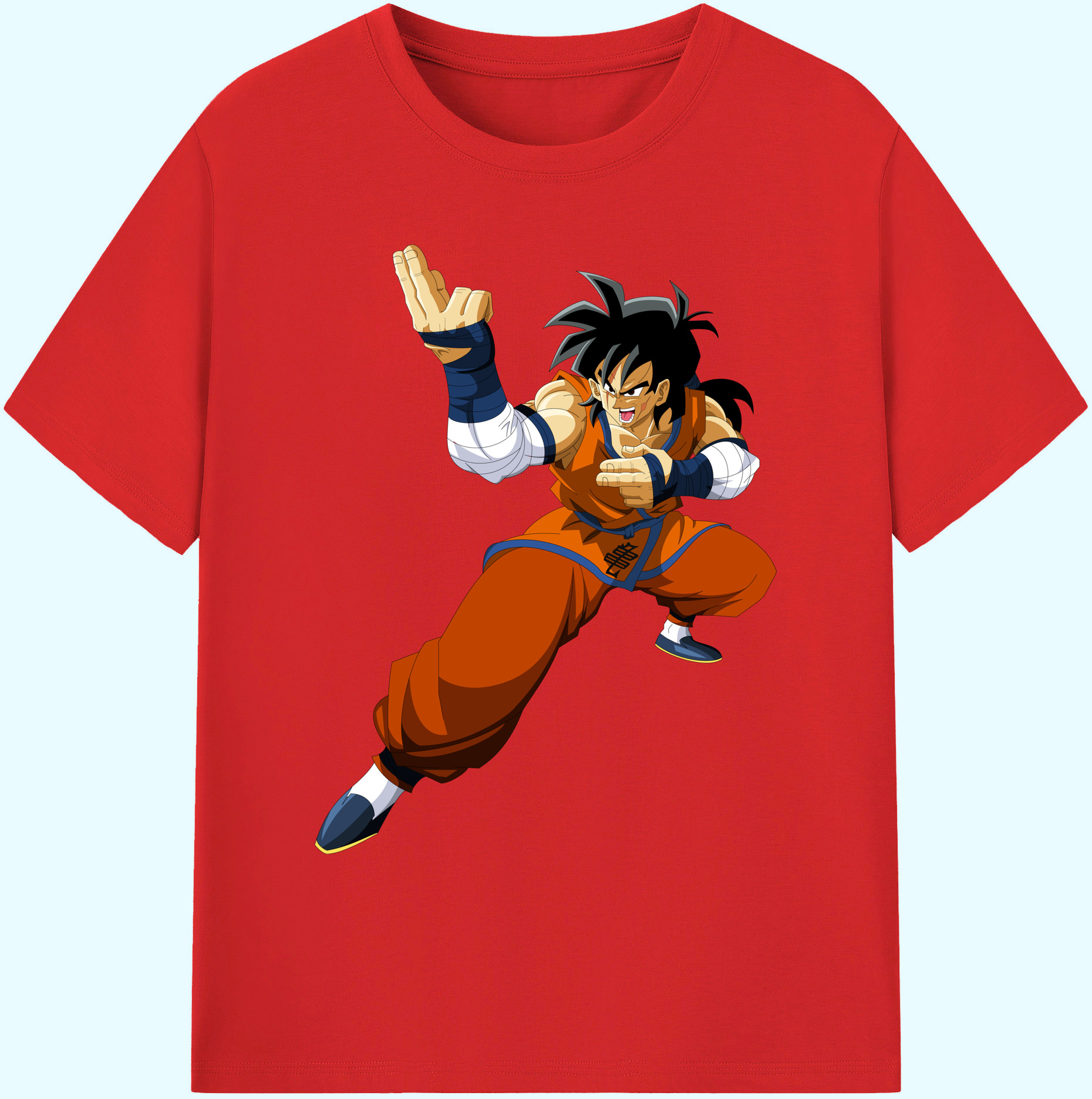 （画像用） ドラゴンボール ヤムチャ DRAGON BALL Yamcha 綿100％ メンズ半袖Tシャツ｜肌触りやわらか＆通気性