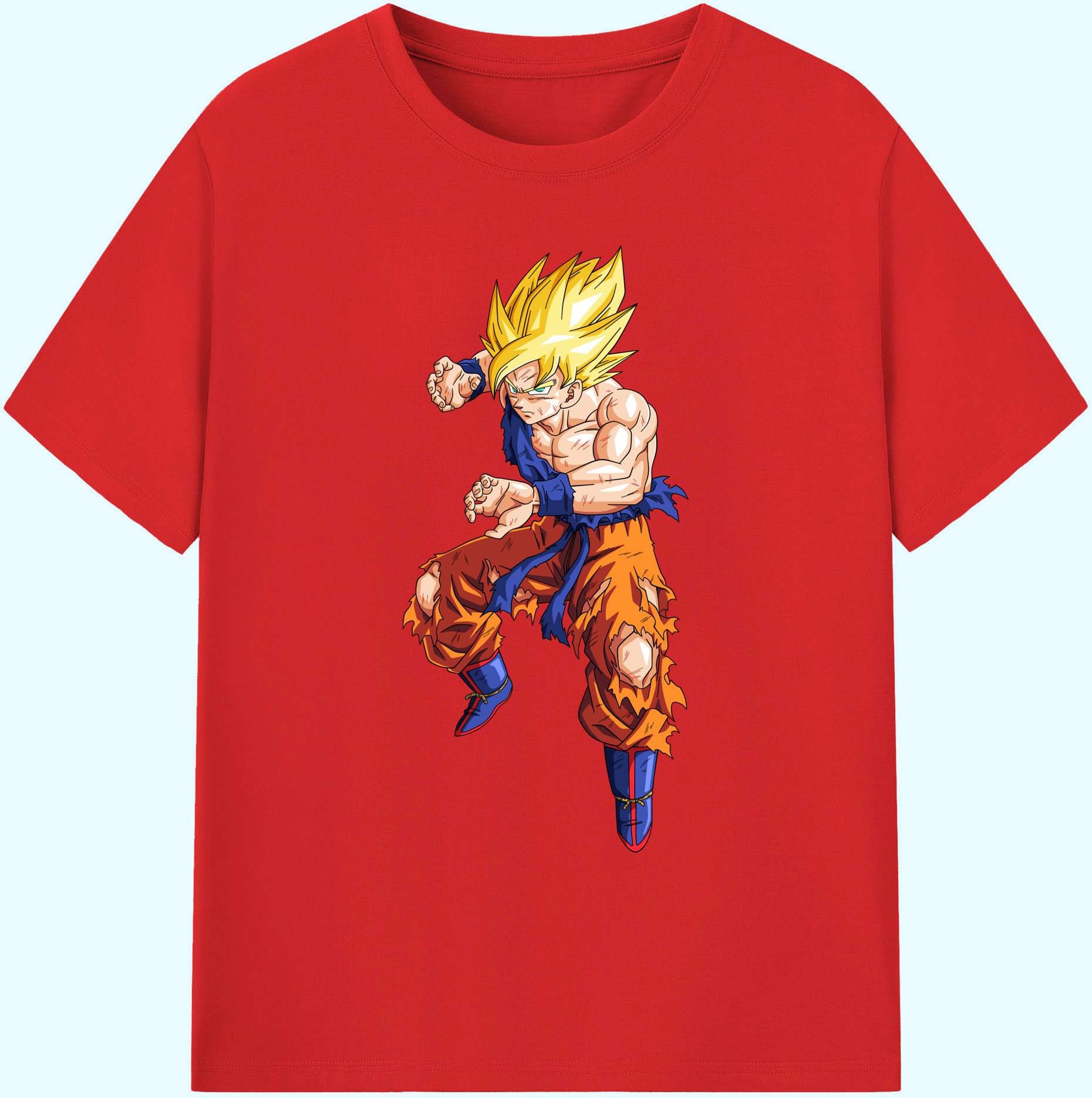 （画像用） ドラゴンボール 孫悟空（そん ごくう）Son Goku カカロット DRAGON BALL Kakarotto 綿100％ メンズ半袖Tシャツ｜肌触りやわらか＆通気性