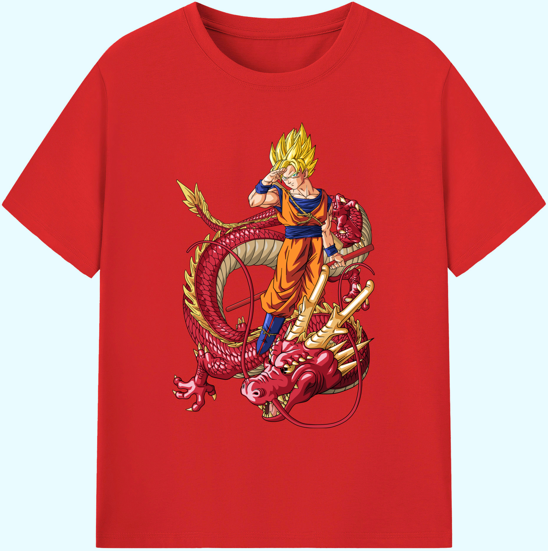 （画像用） ドラゴンボール 孫悟空（そん ごくう）Son Goku カカロット DRAGON BALL Kakarotto 綿100％ メンズ半袖Tシャツ｜肌触りやわらか＆通気性