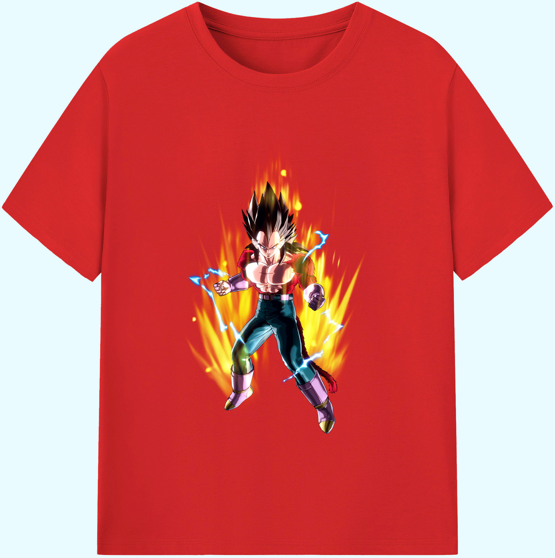 （画像用） ドラゴンボール ベジータ四世（Bejīta Yonsei）DRAGON BALL Vegeta IV 綿100％ メンズ半袖Tシャツ｜肌触りやわらか＆通気性
