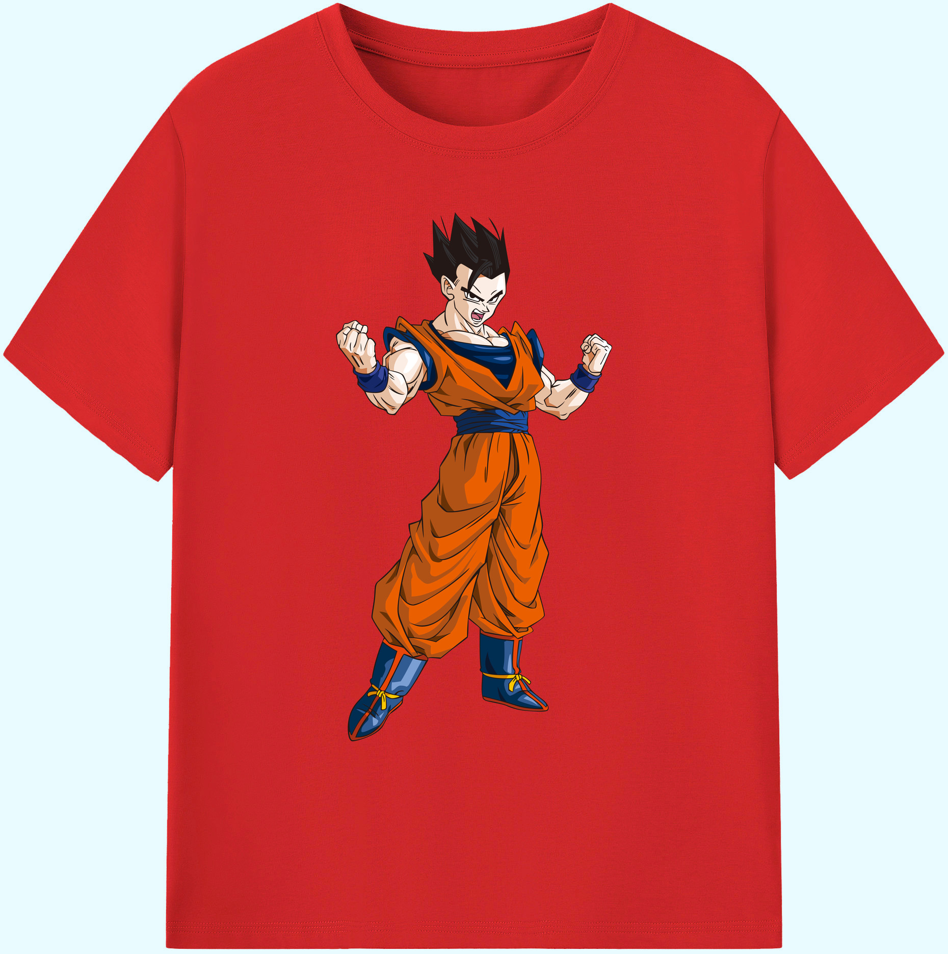 （画像用） ドラゴンボール 孫 悟飯（そんごはん）DRAGON BALL Son Gohan 綿100％ メンズ半袖Tシャツ｜肌触りやわらか＆通気性