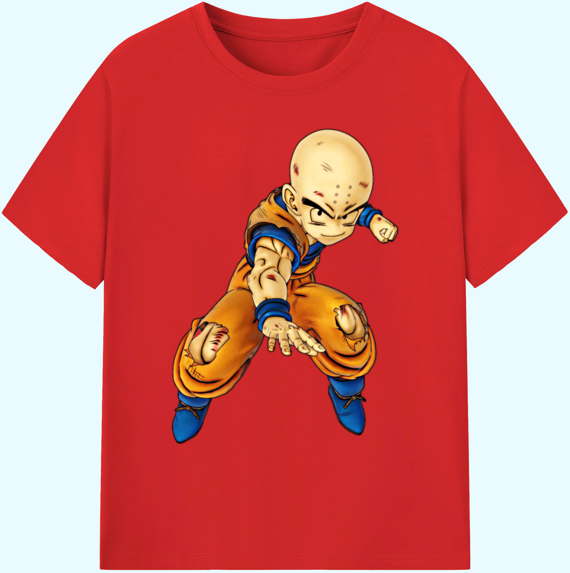 （画像用） ドラゴンボール クリリン DRAGON BALL krillin 綿100％ メンズ半袖Tシャツ｜肌触りやわらか＆通気性