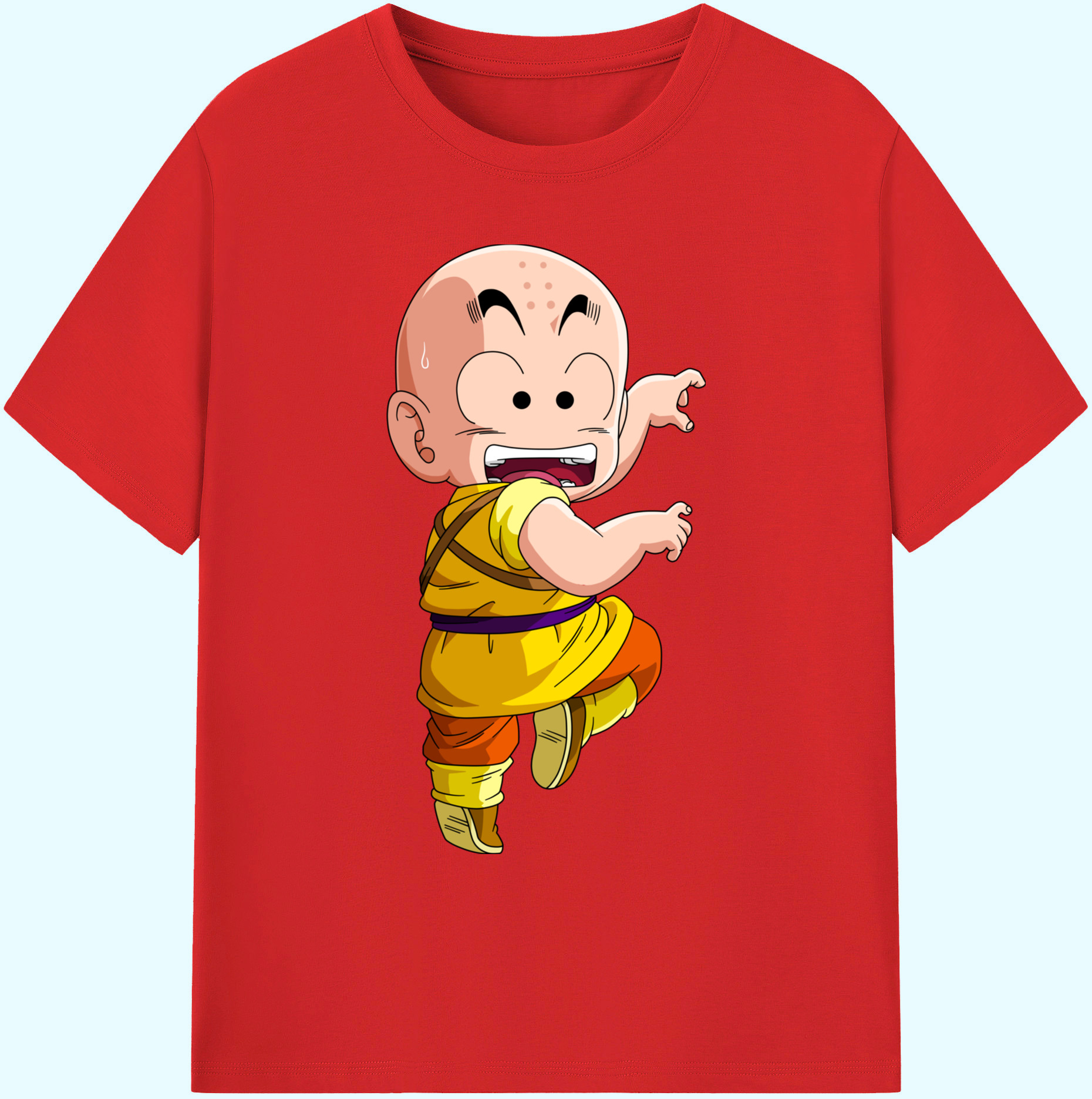 （画像用） ドラゴンボール クリリン DRAGON BALL krillin 綿100％ メンズ半袖Tシャツ｜肌触りやわらか＆通気性