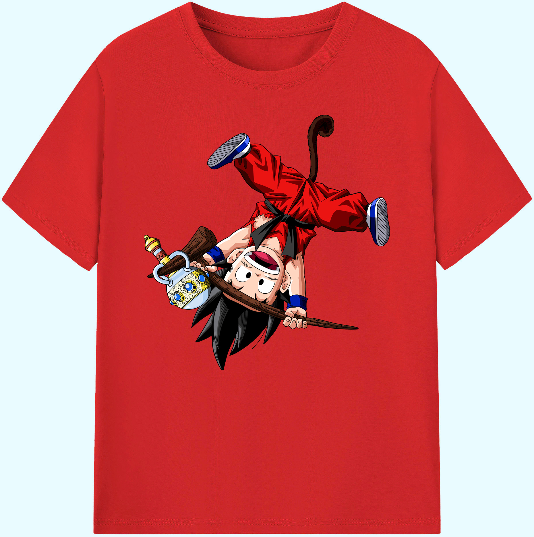 （画像用） ドラゴンボール 孫悟空（そん ごくう）Son Goku カカロット DRAGON BALL Kakarotto 綿100％ メンズ半袖Tシャツ｜肌触りやわらか＆通気性