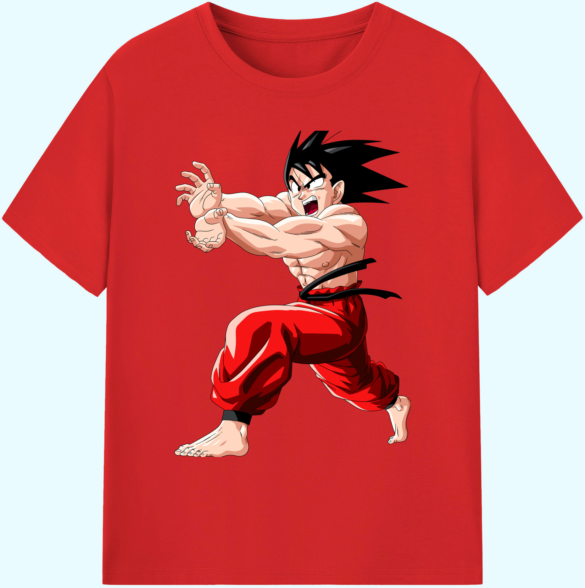 （画像用） ドラゴンボール 孫悟空（そん ごくう）Son Goku カカロット DRAGON BALL Kakarotto 綿100％ メンズ半袖Tシャツ｜肌触りやわらか＆通気性