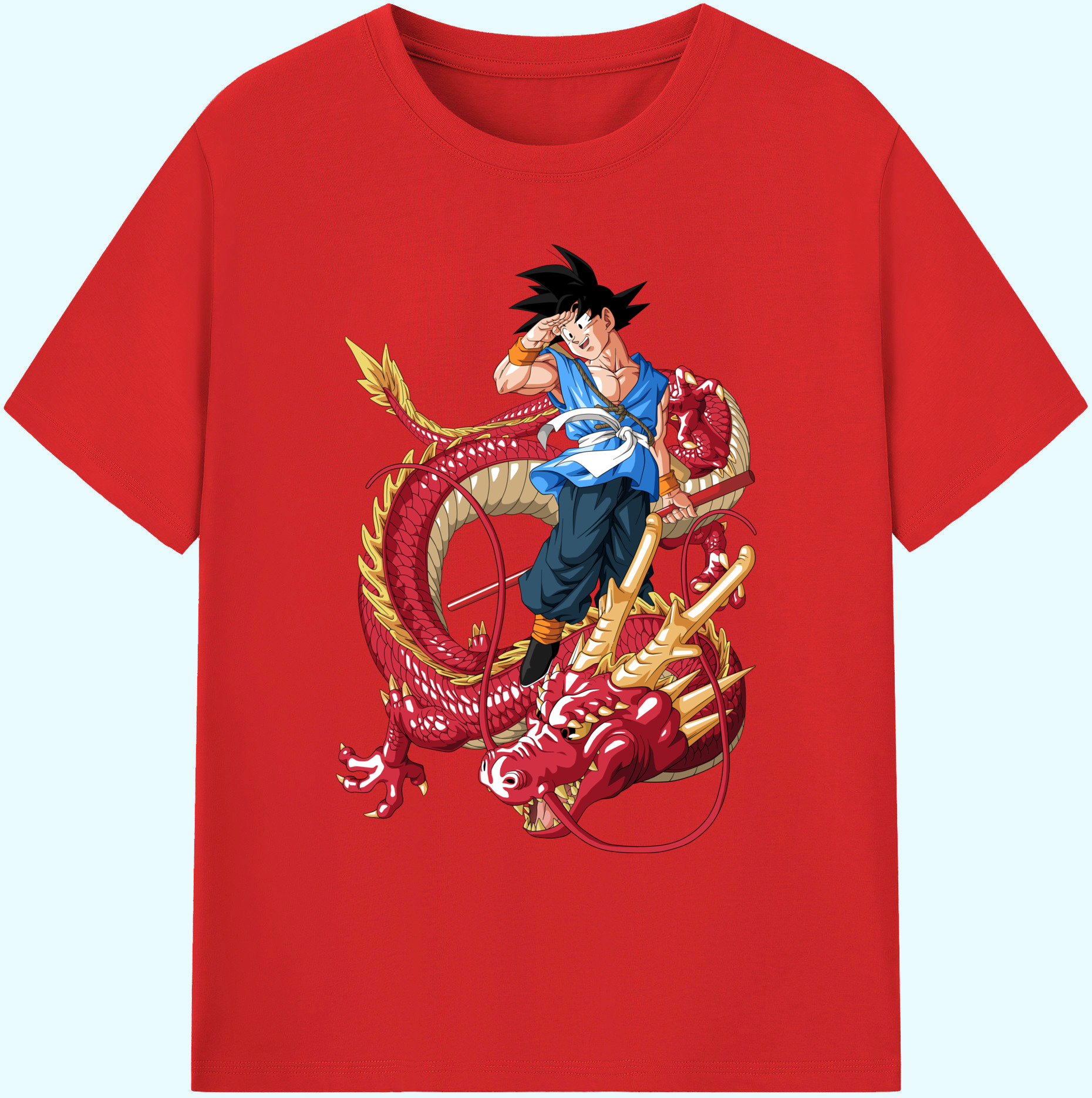 （画像用） ドラゴンボール 孫悟空（そん ごくう）Son Goku カカロット DRAGON BALL Kakarotto 綿100％ メンズ半袖Tシャツ｜肌触りやわらか＆通気性