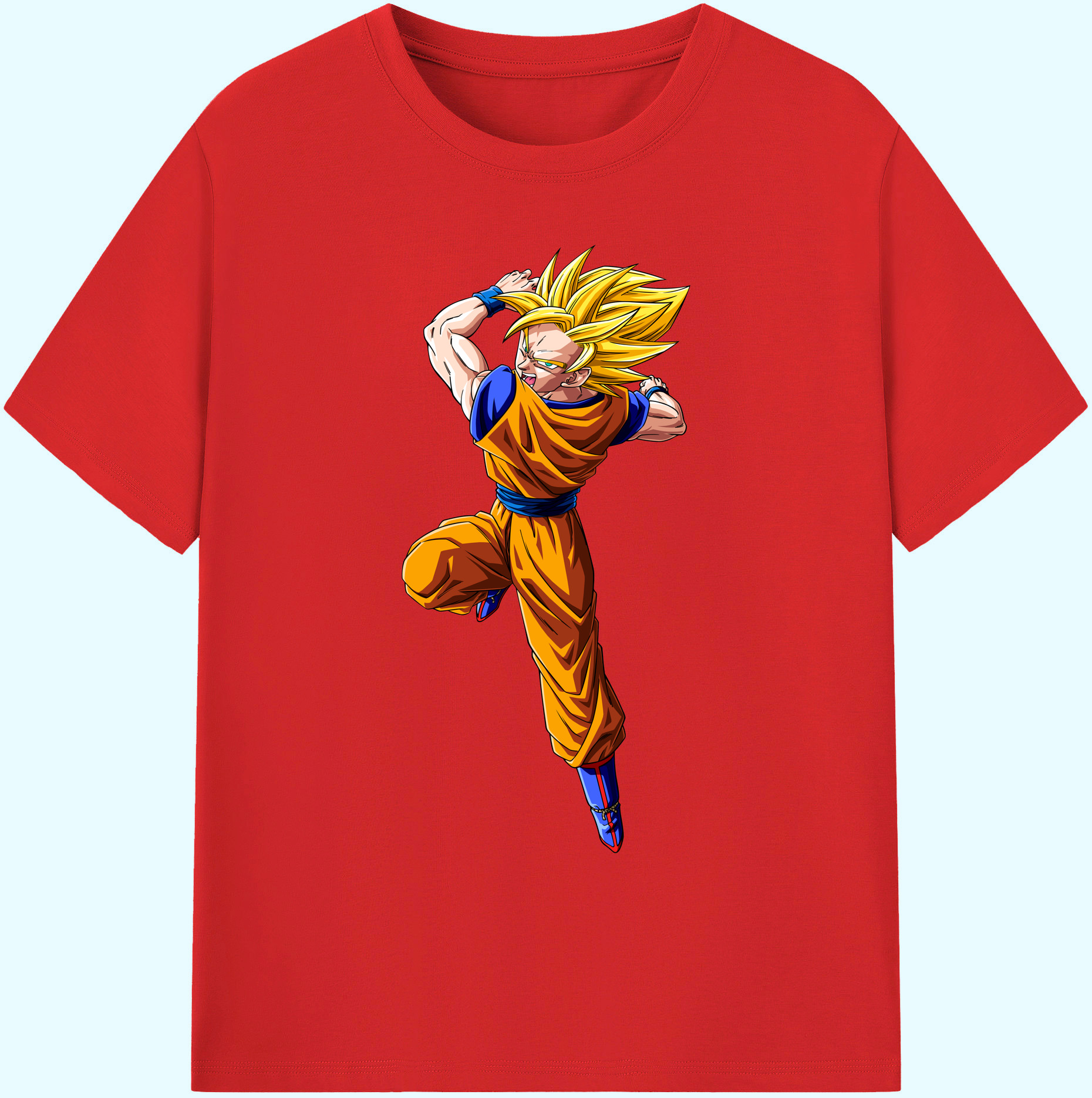 （画像用） ドラゴンボール 孫悟空（そん ごくう）Son Goku カカロット DRAGON BALL Kakarotto 綿100％ メンズ半袖Tシャツ｜肌触りやわらか＆通気性