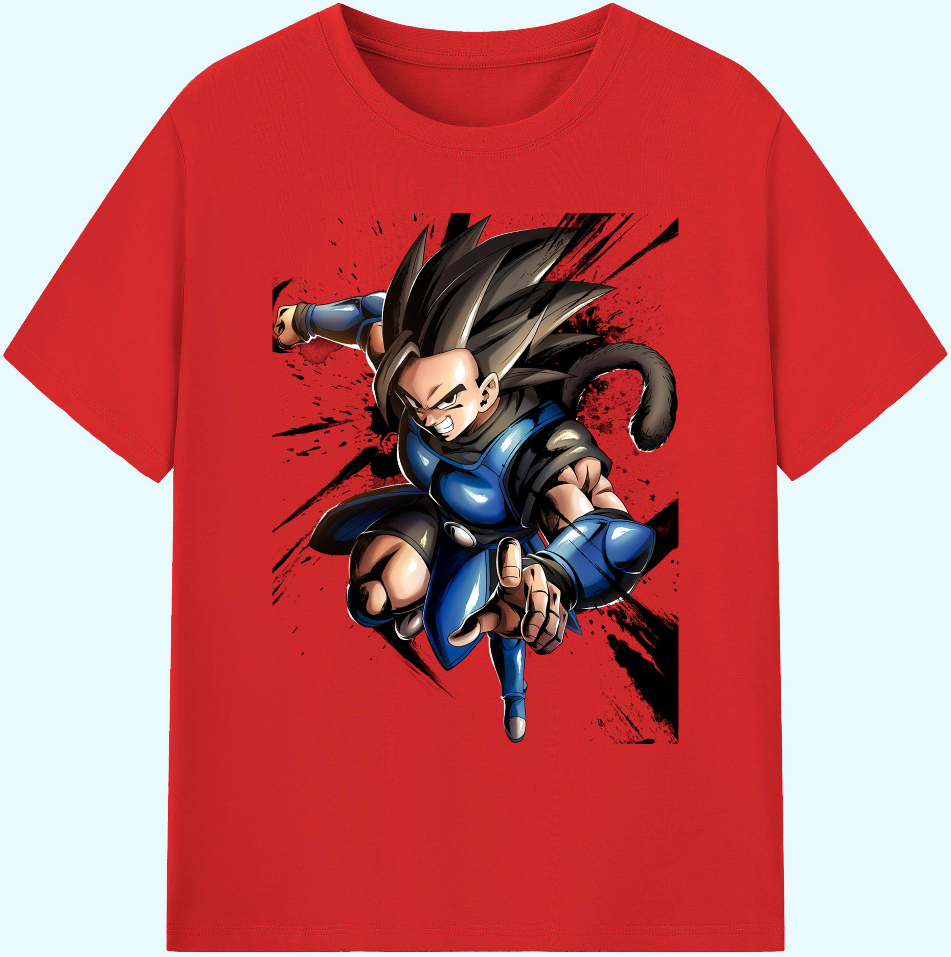 （画像用） ドラゴンボール ベジータ四世（Bejīta Yonsei）DRAGON BALL Vegeta IV 綿100％ メンズ半袖Tシャツ｜肌触りやわらか＆通気性